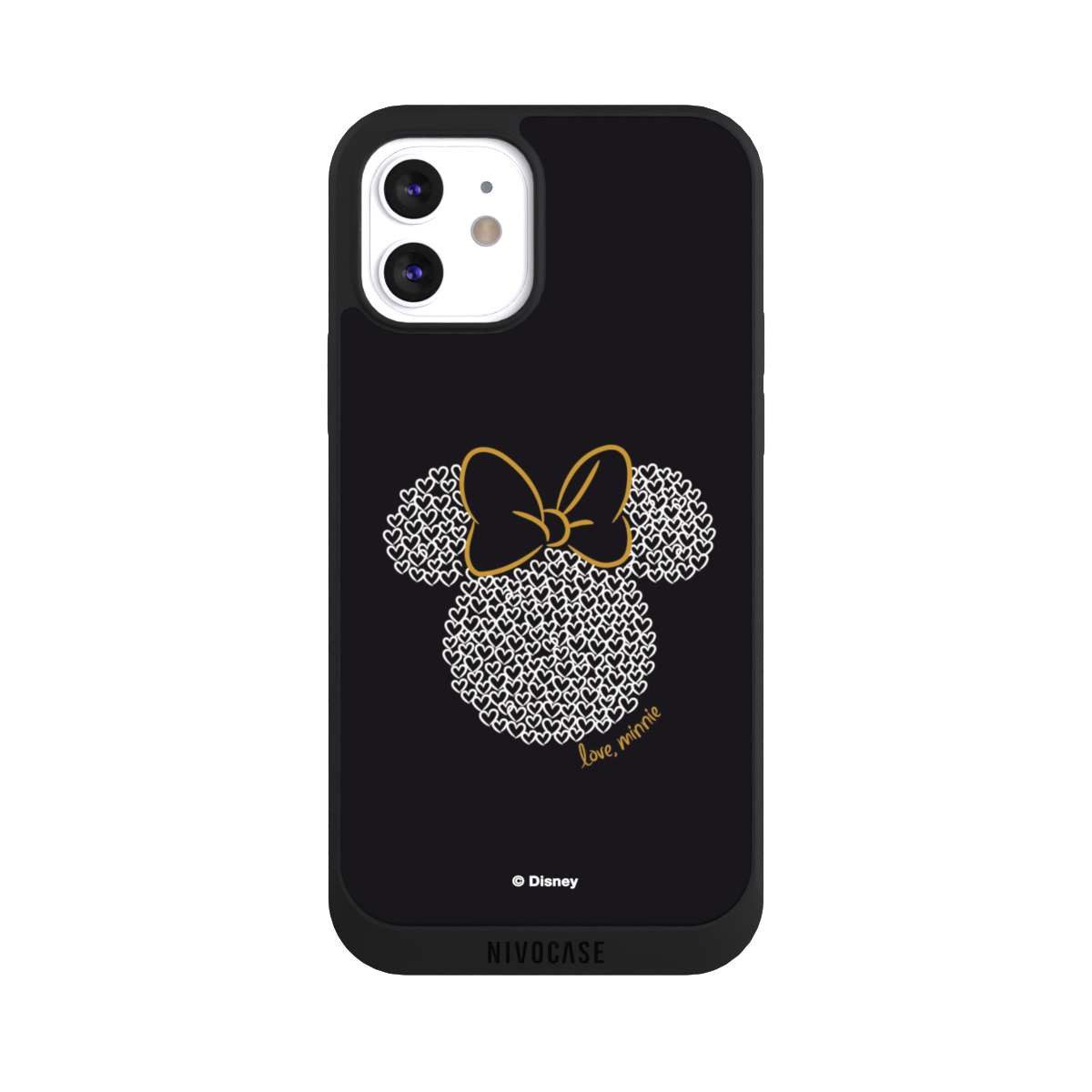 NIVOCASE Handyhülle Minnie Mouse Disney Muster Minnie Black and White, Apple iPhone 12 Handyhülle Hülle NIVOpure Case Schwarz