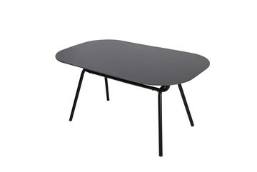 furnling Esstisch Breda, Tischplatte aus Sinterstein, schwarzes Metallgestell, Esszimmer