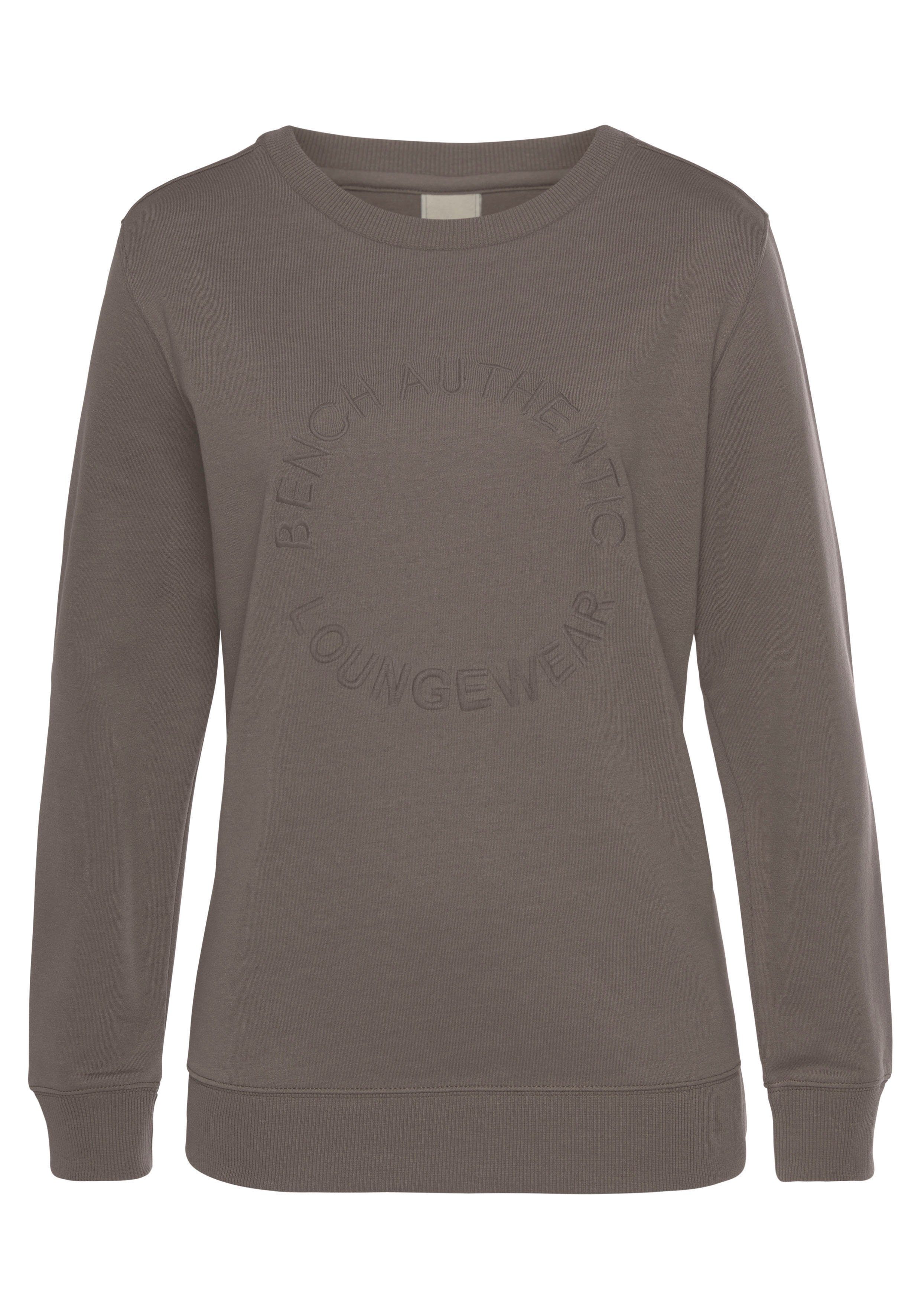 Bench. Loungewear Sweatshirt mit runder Logostickerei, Loungwear
