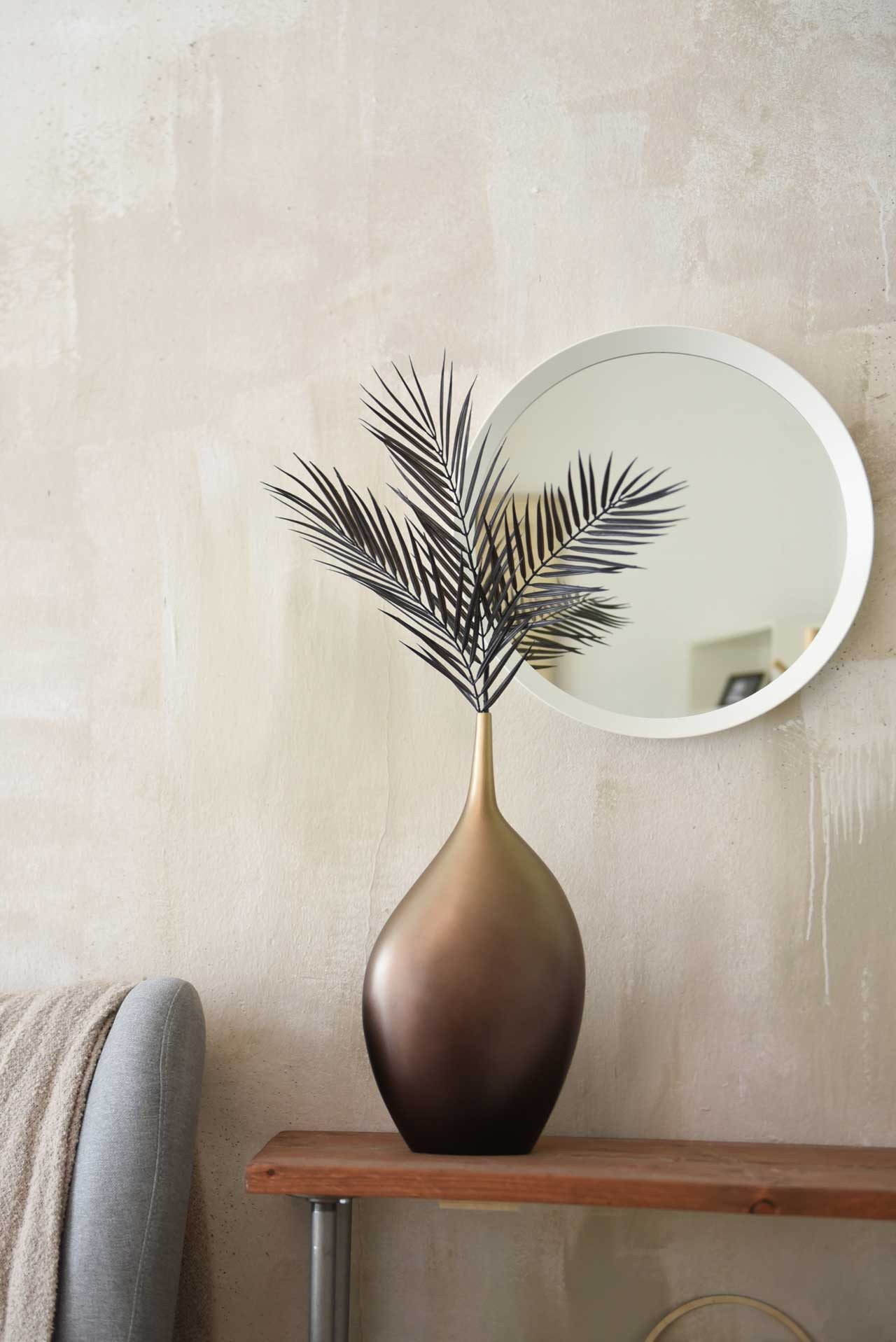 VIVANNO Bodenvase Fiberglas NOBRE Rund - Bronze Matt (1 St), 24x14x48 cm günstig online kaufen