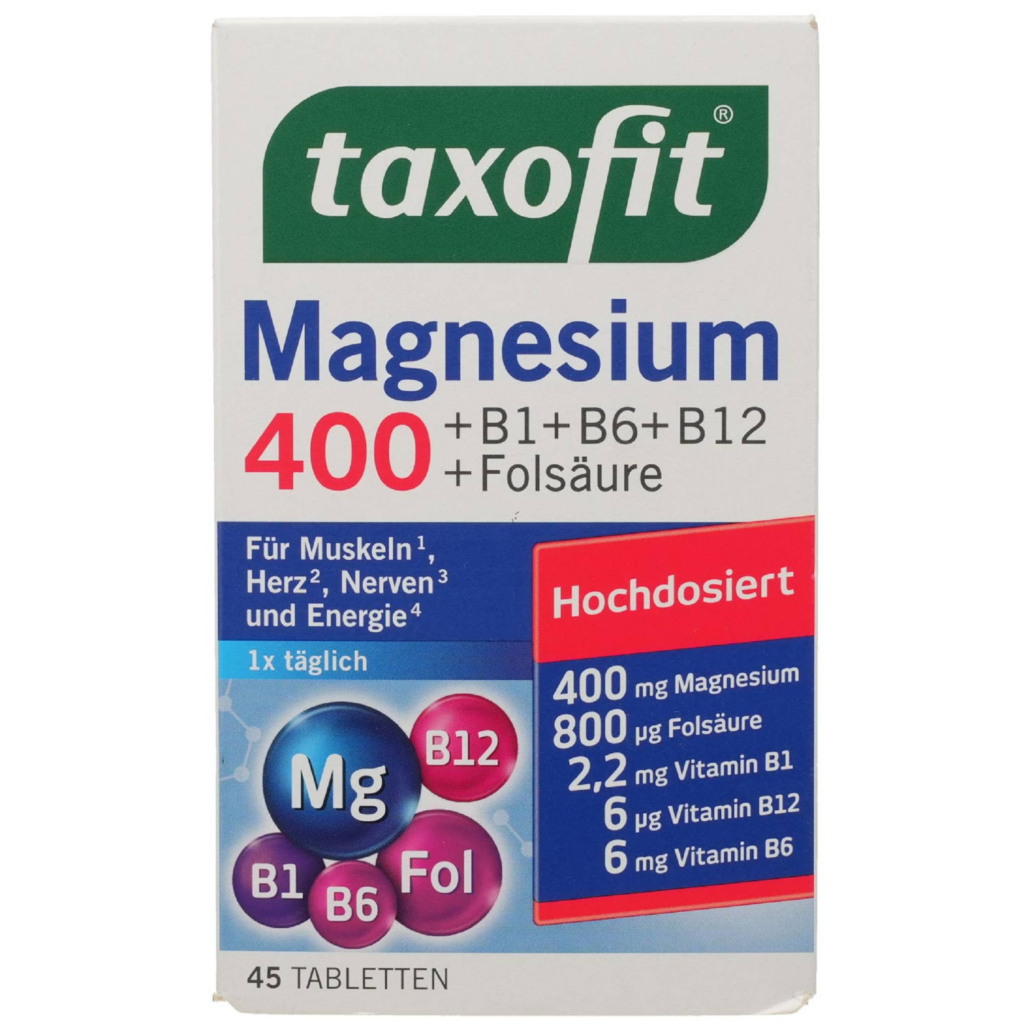MCM KLOSTERFRAU Vertr. TAXOFIT Magnesium 400+B1+B6+B12+Folsäure Tabletten Tabletten