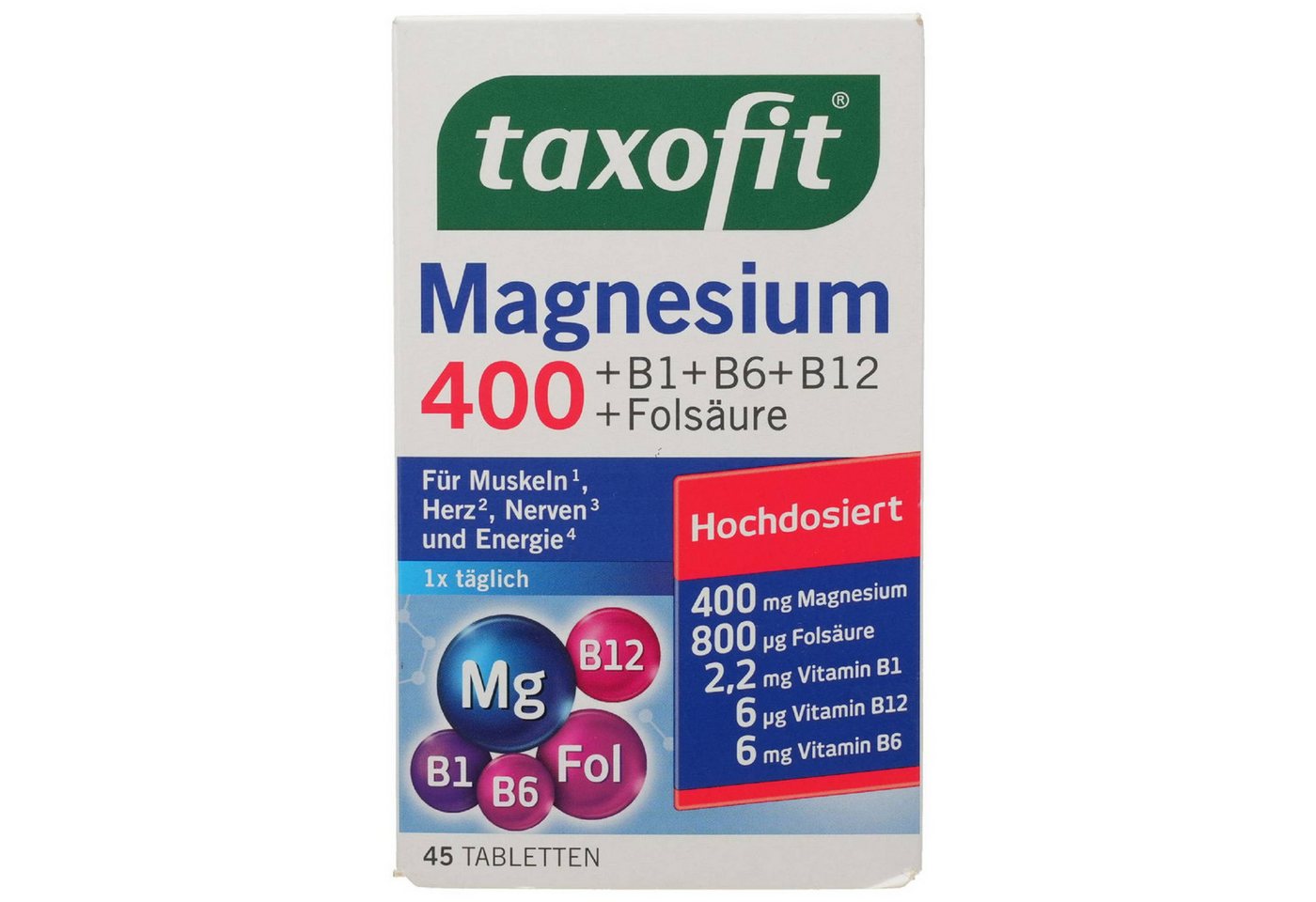 Klosterfrau TAXOFIT Magnesium 400+B1+B6+B12+Folsäure Tabletten Tabletten