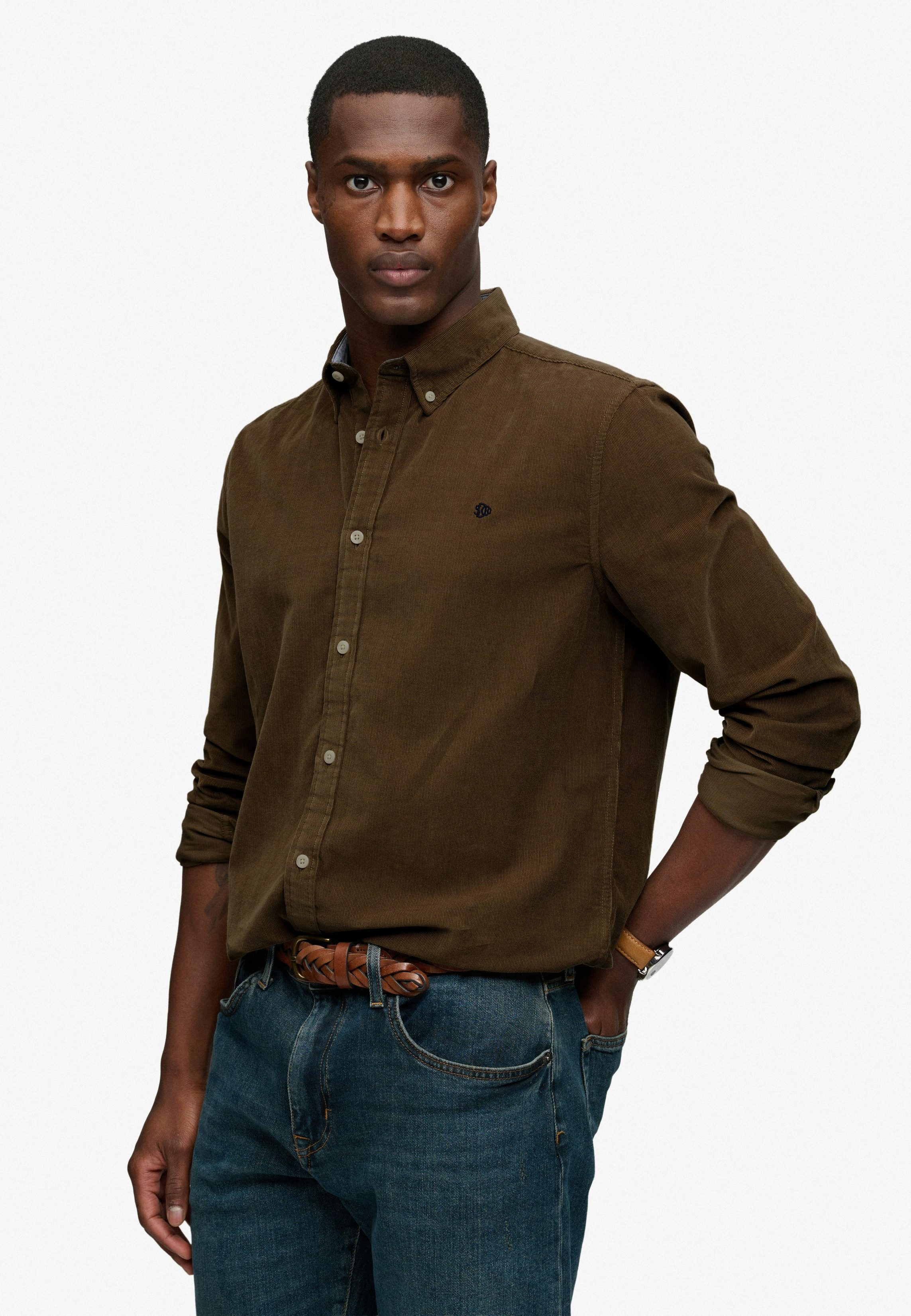 Superdry Langarmhemd CLASSIC NEEDLE CORD SHIRT Baumwolle, regular fit