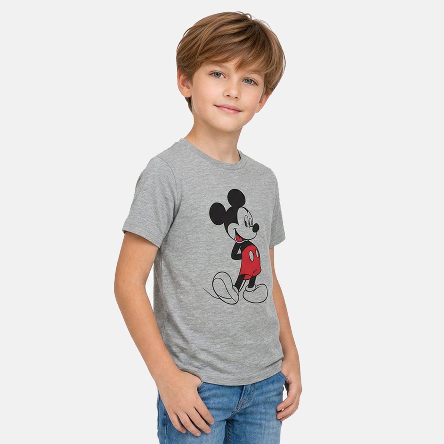 ONOMATO! T-Shirt Mickey Kinder Jungen Shirt in Grau 2er Pack – Bild 3 von 3