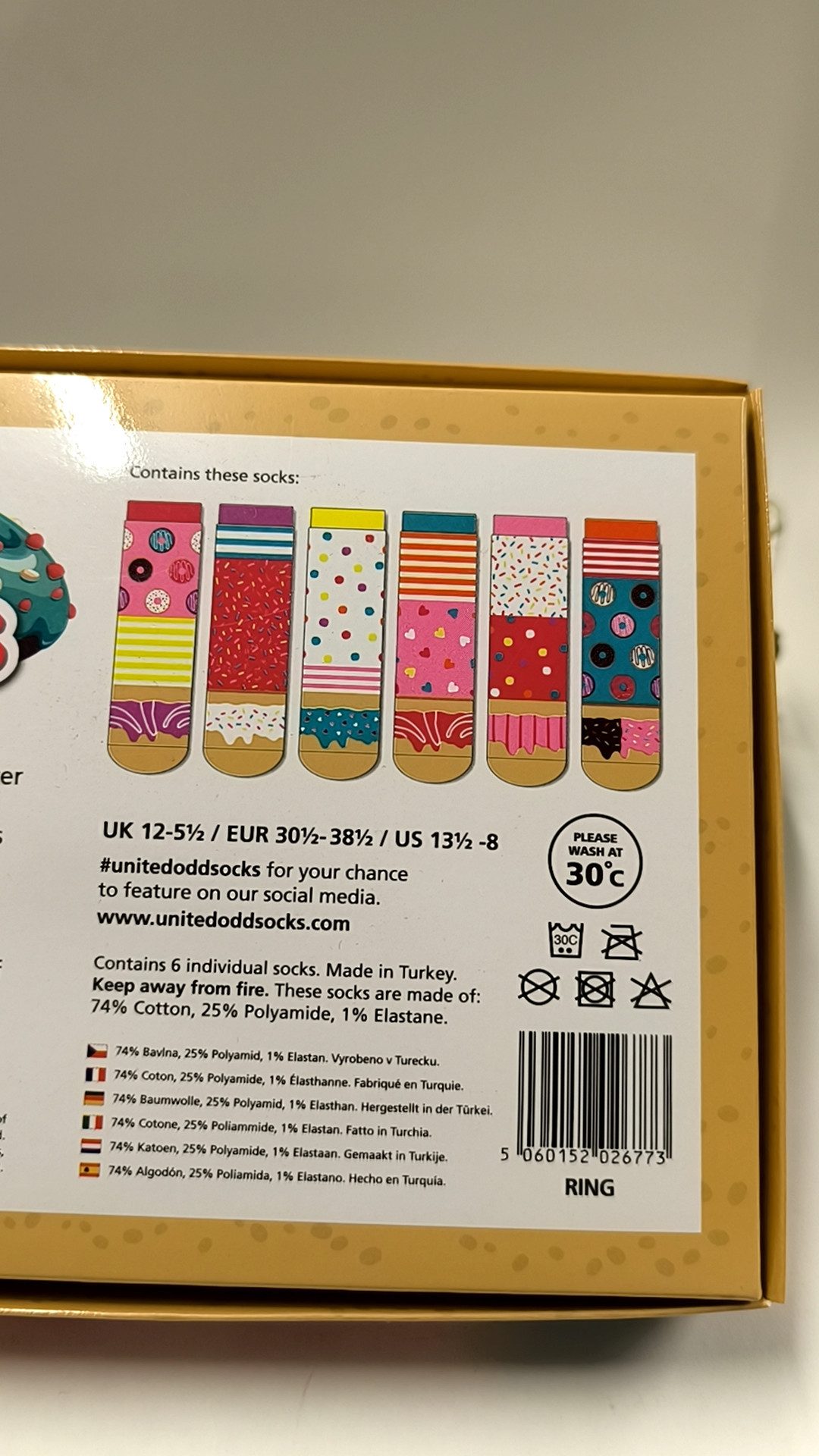 United Oddsocks Freizeitsocken Mini Donuts Oddsocks Socken in 30,5-38,5 im 6er Set