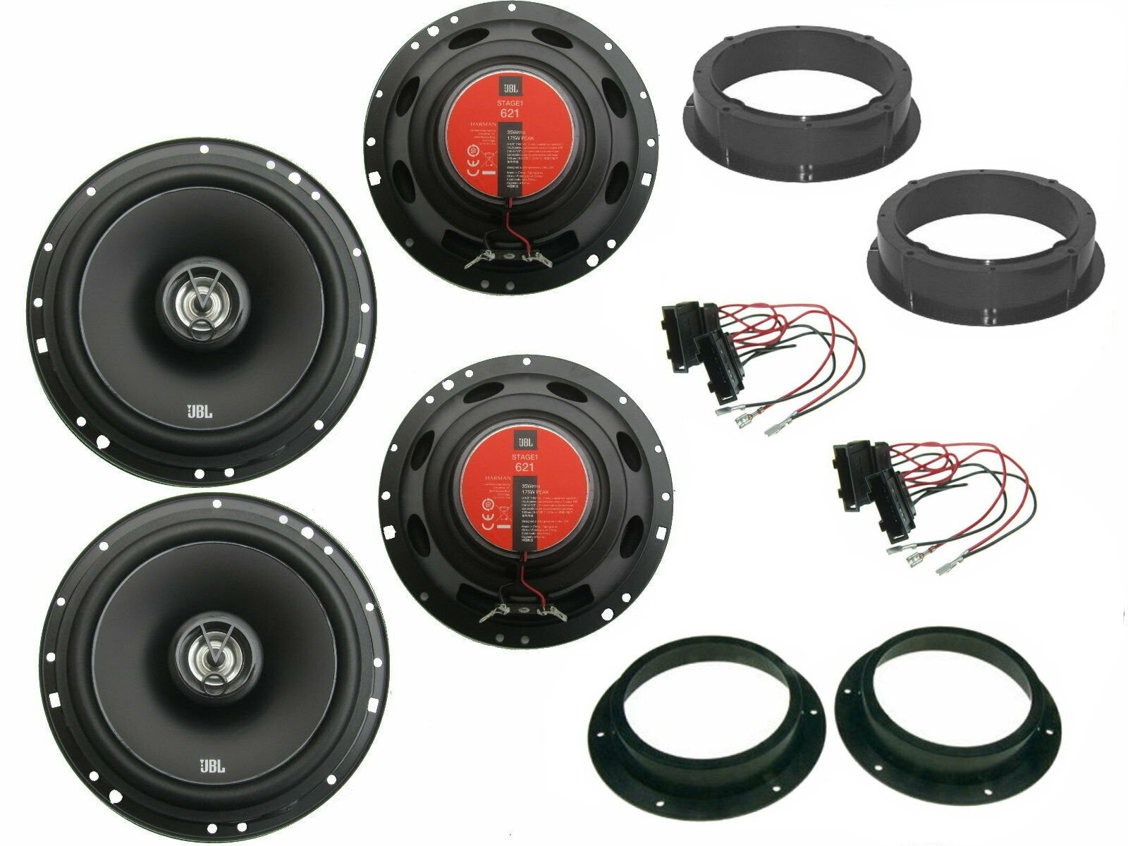 DSX JBL Lautsprecher Set für VW Touran 1T Bj 03-15 Tür vorne hinten Bügel Auto-Lautsprecher (160 W)