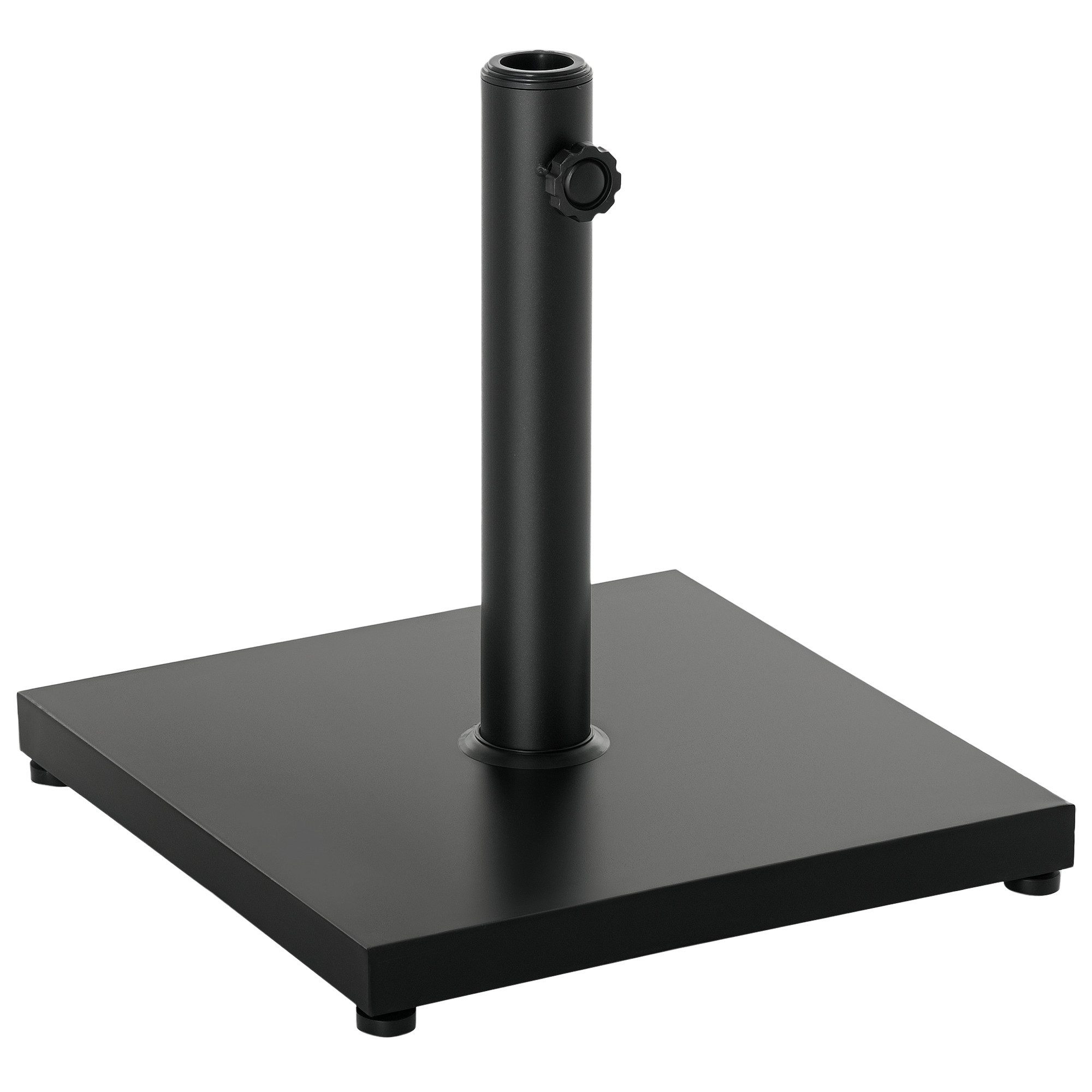 Outsunny Schirmständer Schirmhalter, Schirmgewicht, 35/38/48mm Rohrdurchmesser, Schwarz (Schirmständer, 1 St., Sonnenschirmständer), Metall + Zement Schwarz 40 x 40 x 43 cm