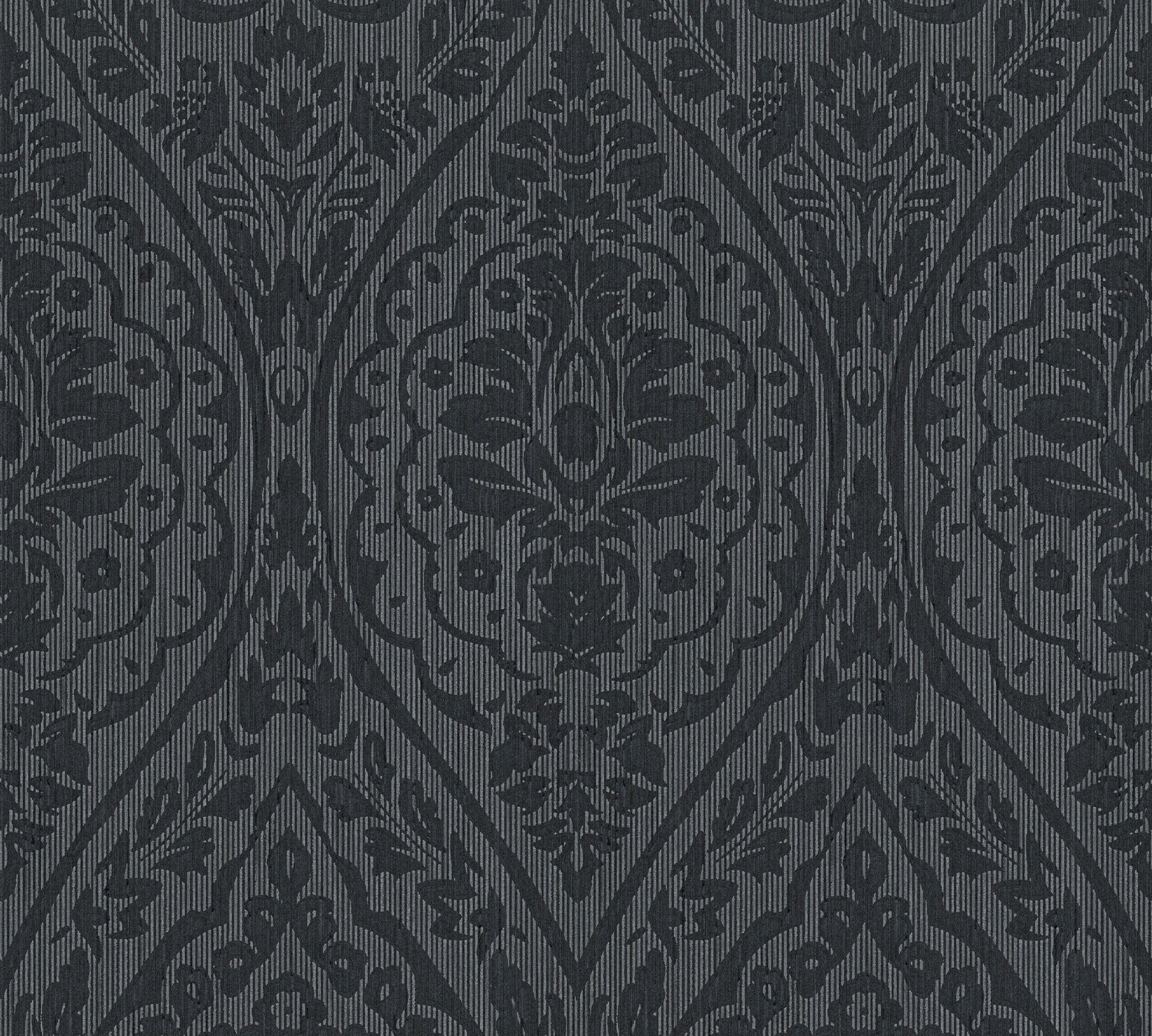 Architects Paper Textiltapete Tessuto, samtig, Barock, gemustert, ornamental, Tapete Streifen Tapeten Wohnzimmer Schlafzimmer Küche modern Flur Büro