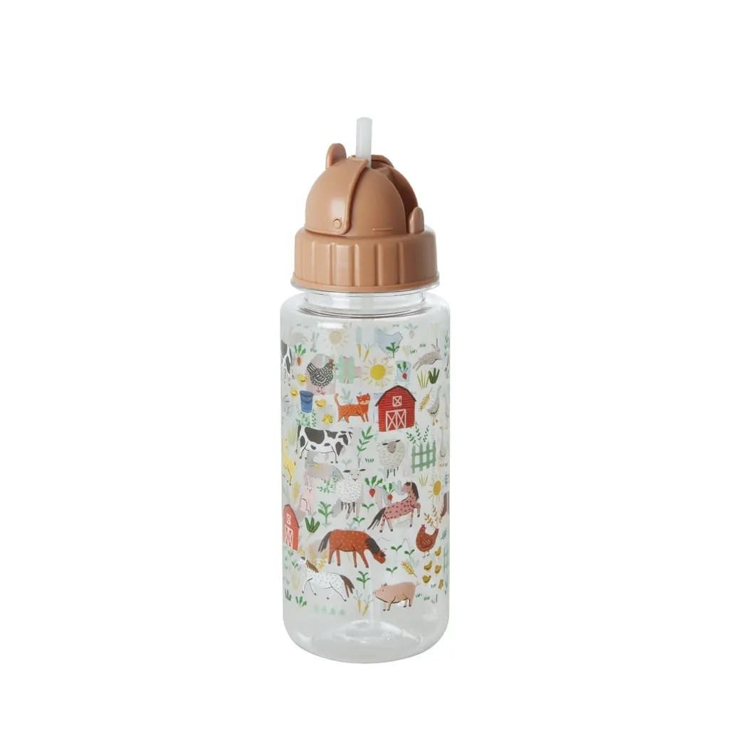 rice Trinkflasche RICE Trinkflasche Kinder - Farm Print, 450 ml, kunststoff