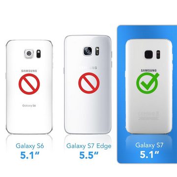 EAZY CASE Handyhülle Slimcover Clear für Samsung Galaxy S7 5,1 Zoll, durchsichtige Hülle Ultra Dünn Silikon Backcover TPU Telefonhülle Klar