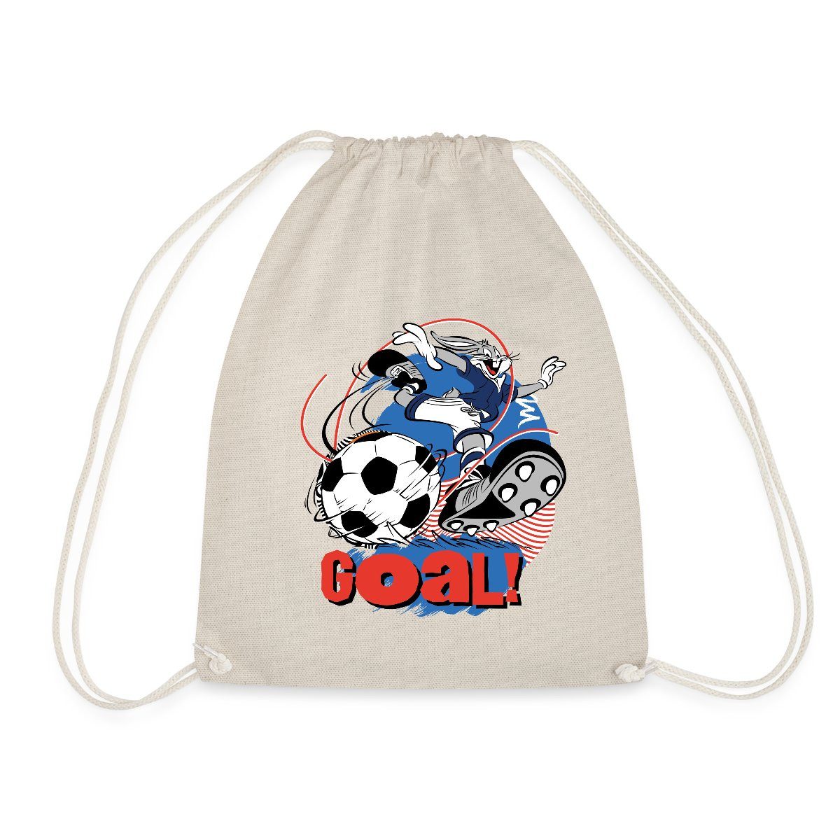 Spreadshirt Turnbeutel Looney Tunes Bugs Bunny Fußball Goal Turnbeutel (1-tlg)