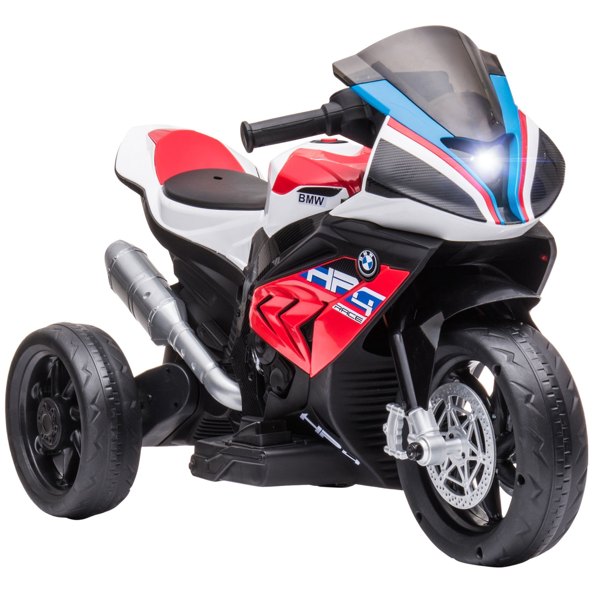 HOMCOM Elektro-Kindermotorrad Elektromotorrad, 3 Musikmodi, 2.5km/h, Belastbarkeit 30 kg, (1-tlg), 82.5L x 42B x 54H cm