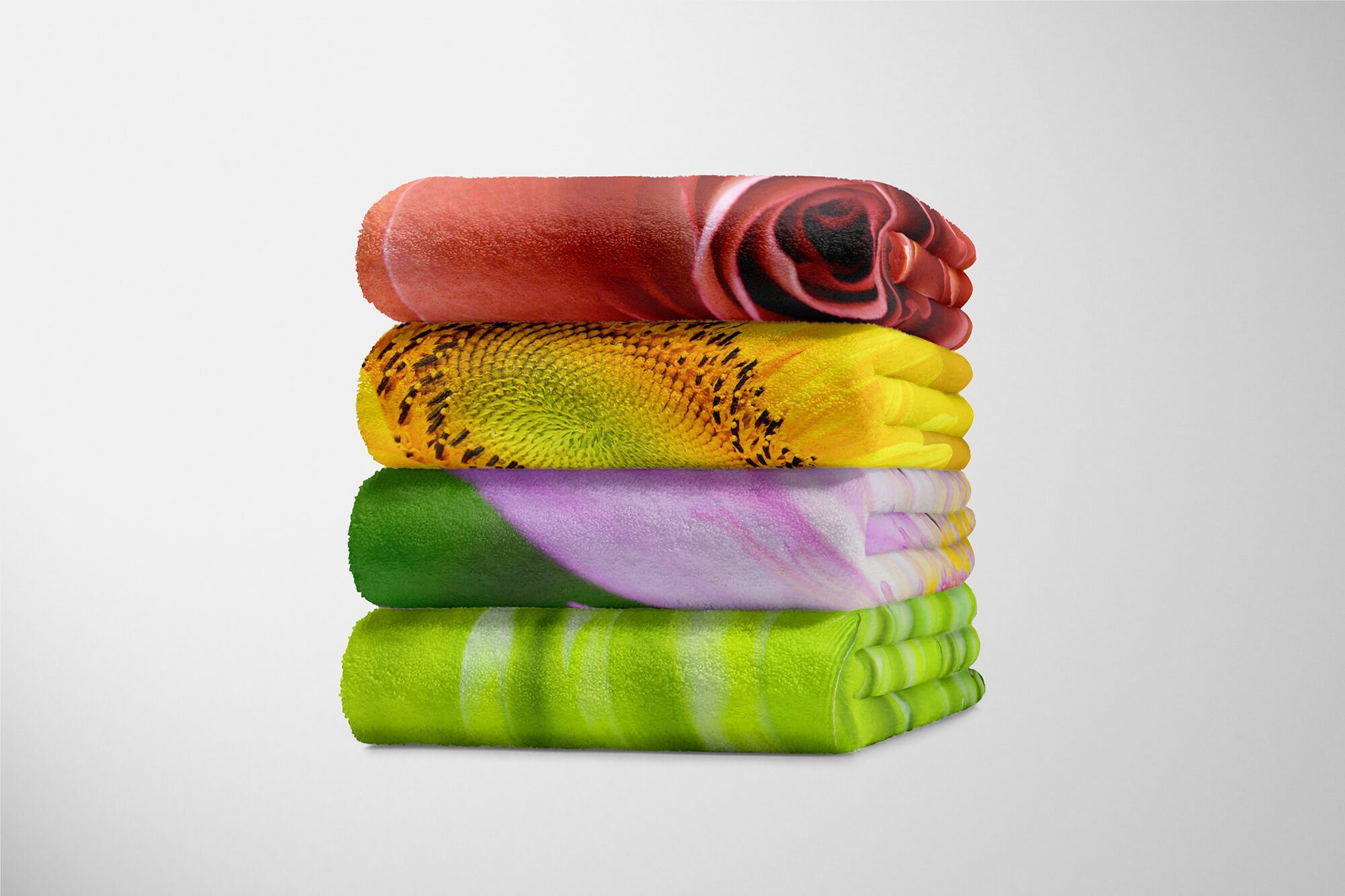 mit Kuscheldecke Baumwolle-Polyester-Mix Handtuch Handtuch Handtücher Makrof, Saunatuch Art Strandhandtuch (1-St), Blume Fotomotiv Sinus Blüte