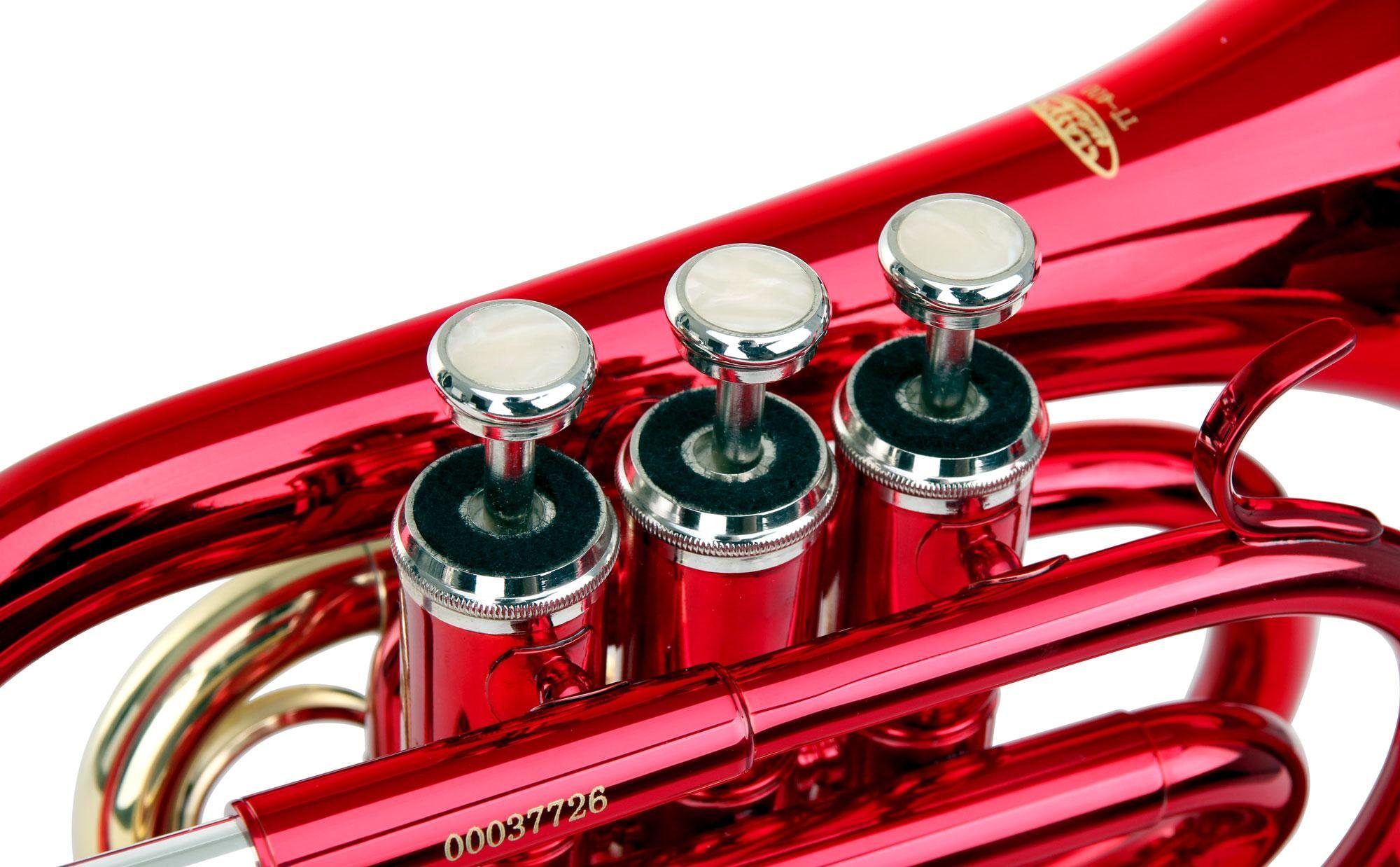Classic Cantabile Trompete TT-400 Taschentrompete Bb, inkl. Koffer & Mundstück, Trompete im Taschenformat, Schallbecher: 93 mm