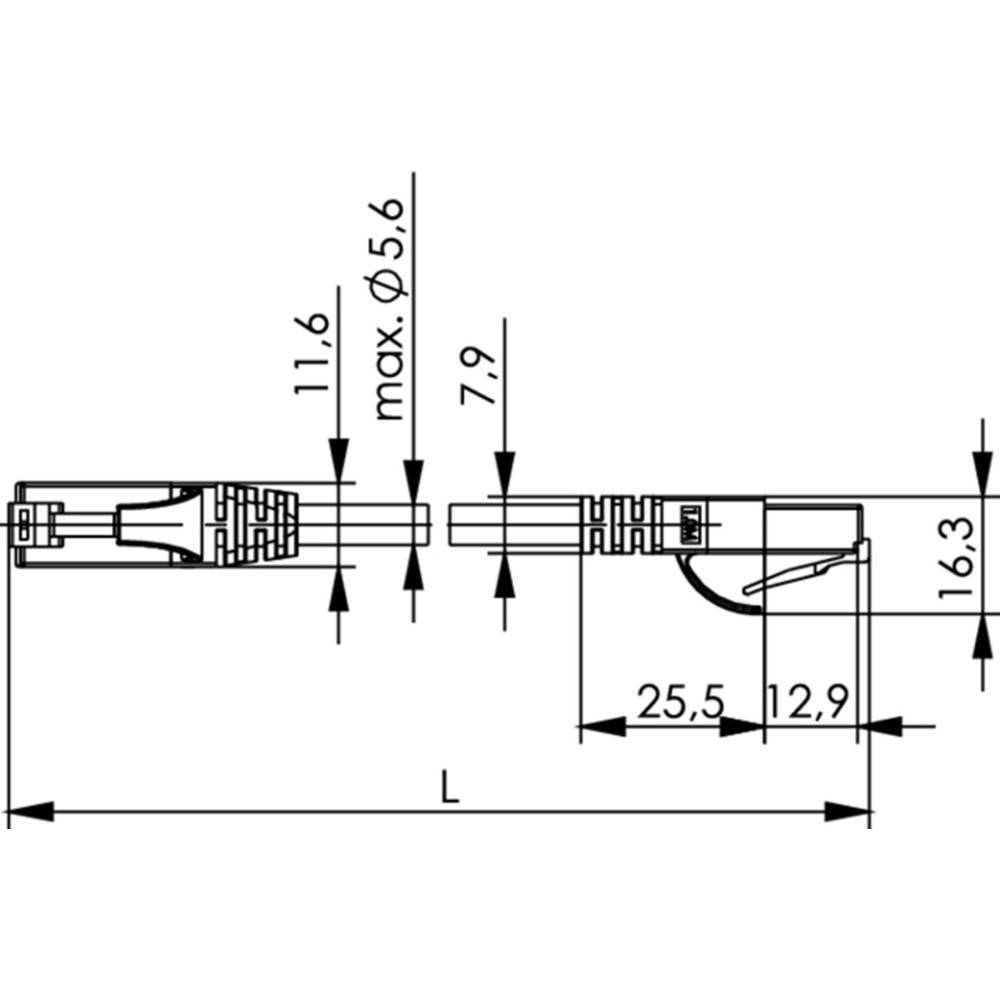 RAL Telegärtner 3017, LSZH Patchkabel U/UTP Cat.6, m 5.0 LAN-Kabel