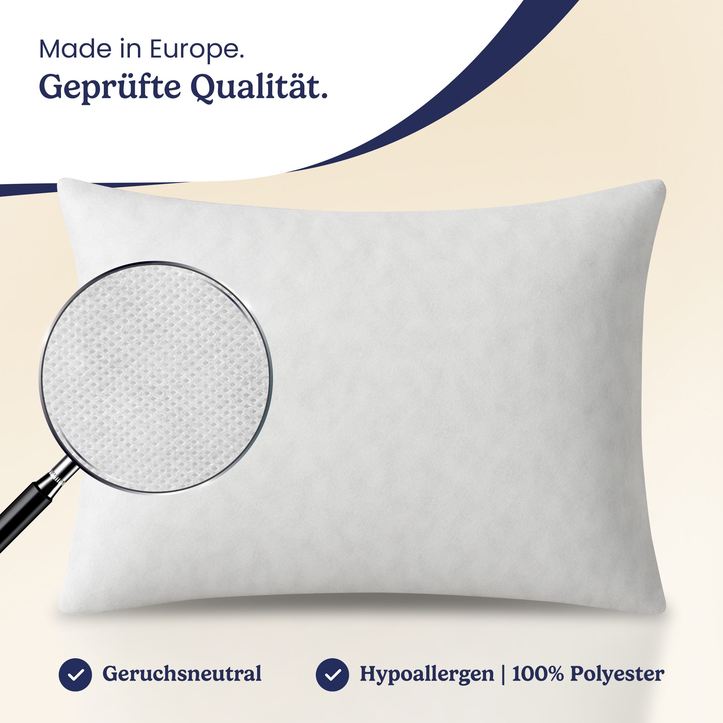 Gentle North Microfaserkissen 4er-Set Kopfkissen – Deko- & Füllkissen, weich und waschbar bis 40°C