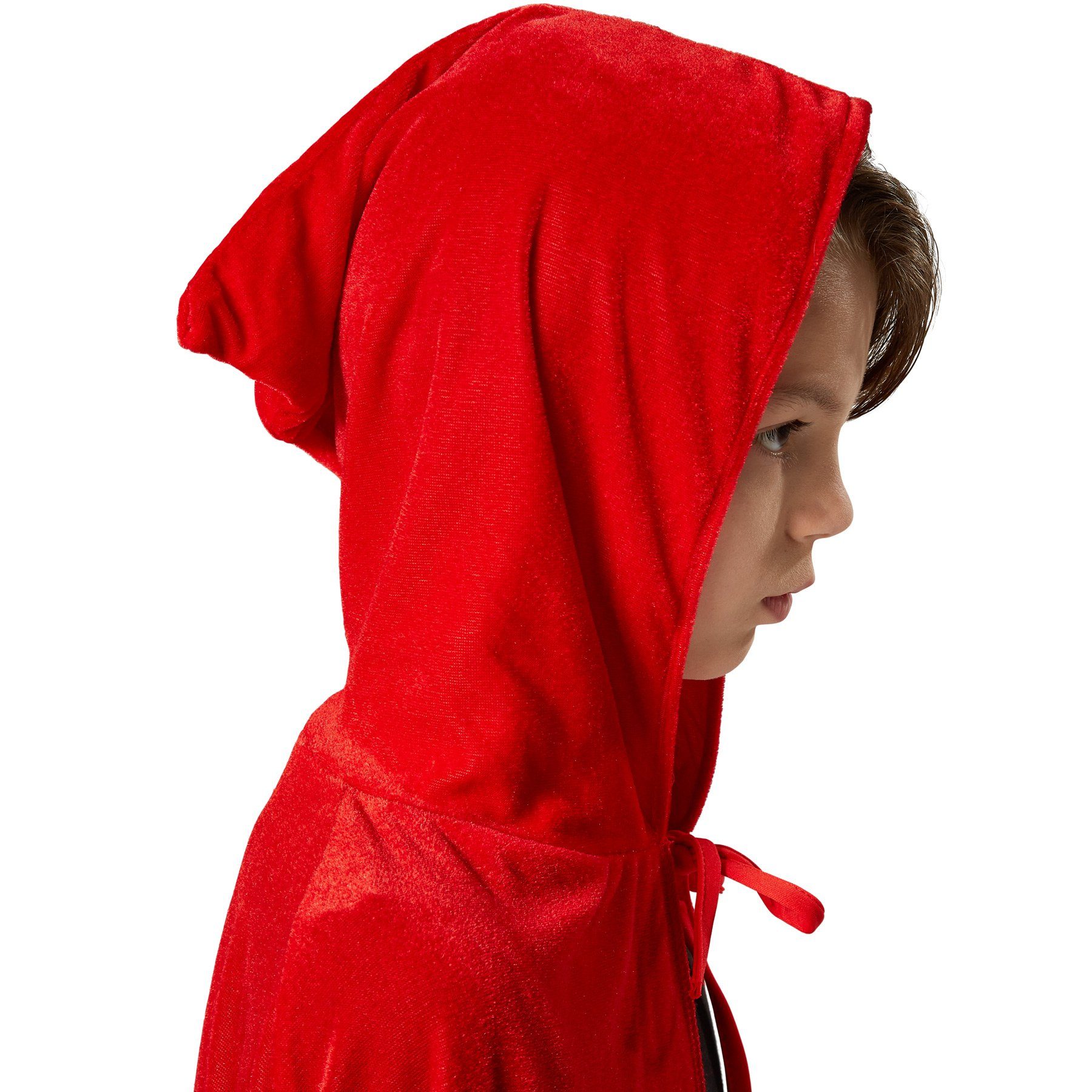 dressforfun Umhang Kinderkostüm Mystischer Umhang mit Kapuze, Ärmelloser, langer Umhang zum Schnüren