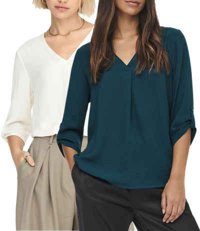 JDY Blusenshirt (2er-Pack) Basic Bluse Top im Doppelpack