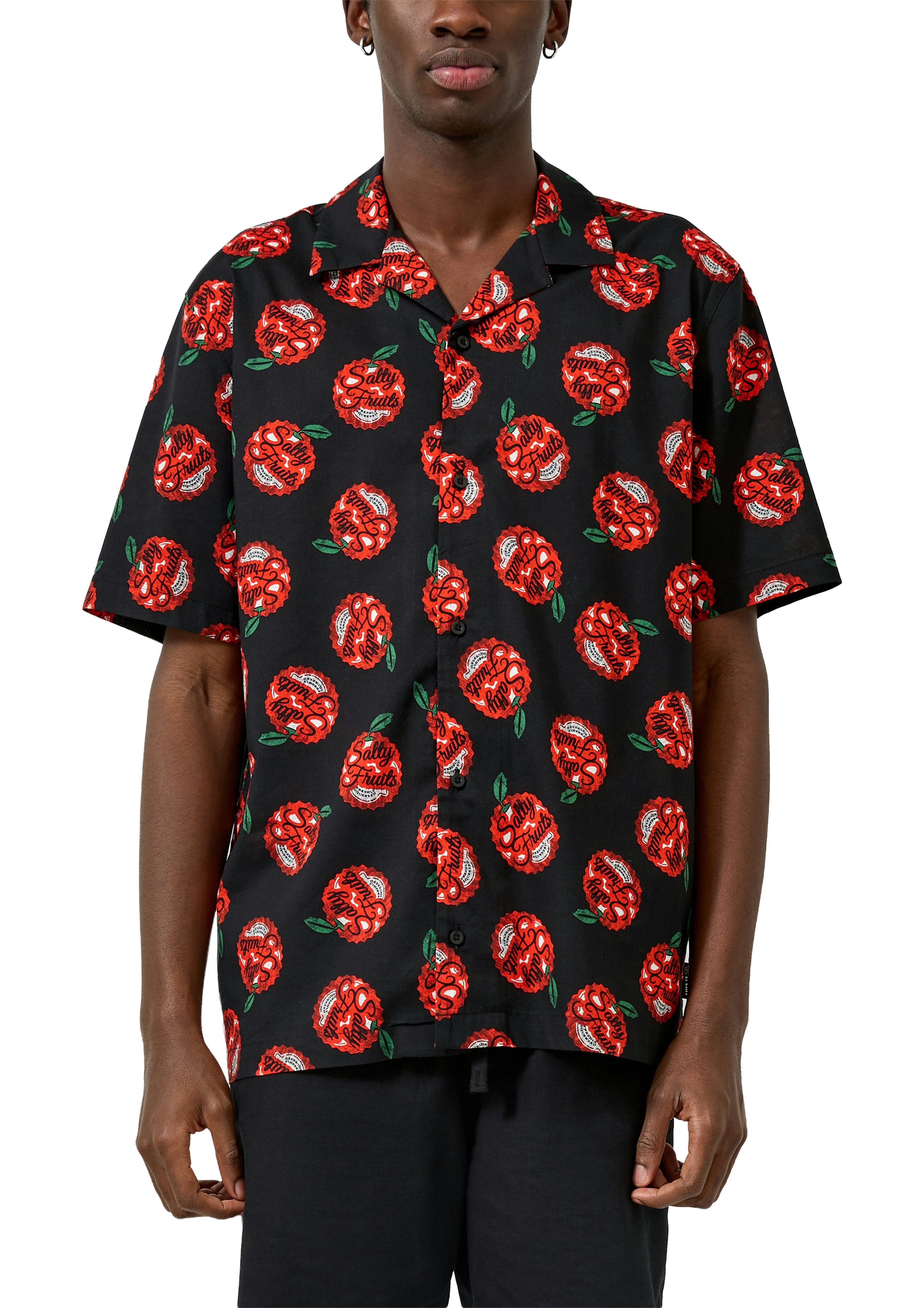 QS Kurzarmhemd Sommerhemd mit Allover-Print - im Hawaii-Stil