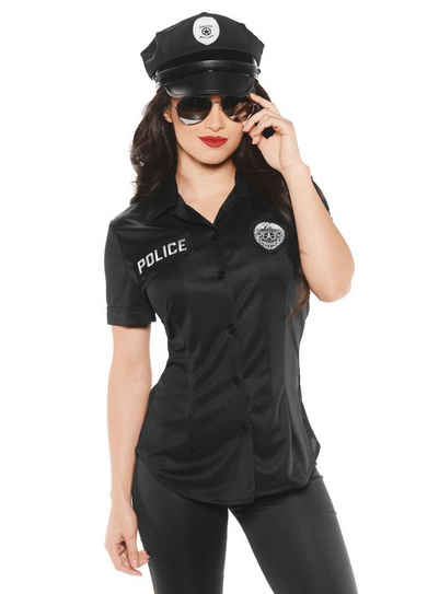 Underwraps Kostüm Polizistin Bluse, Verführerische Damenbluse für Euer Polizistin Kostüm