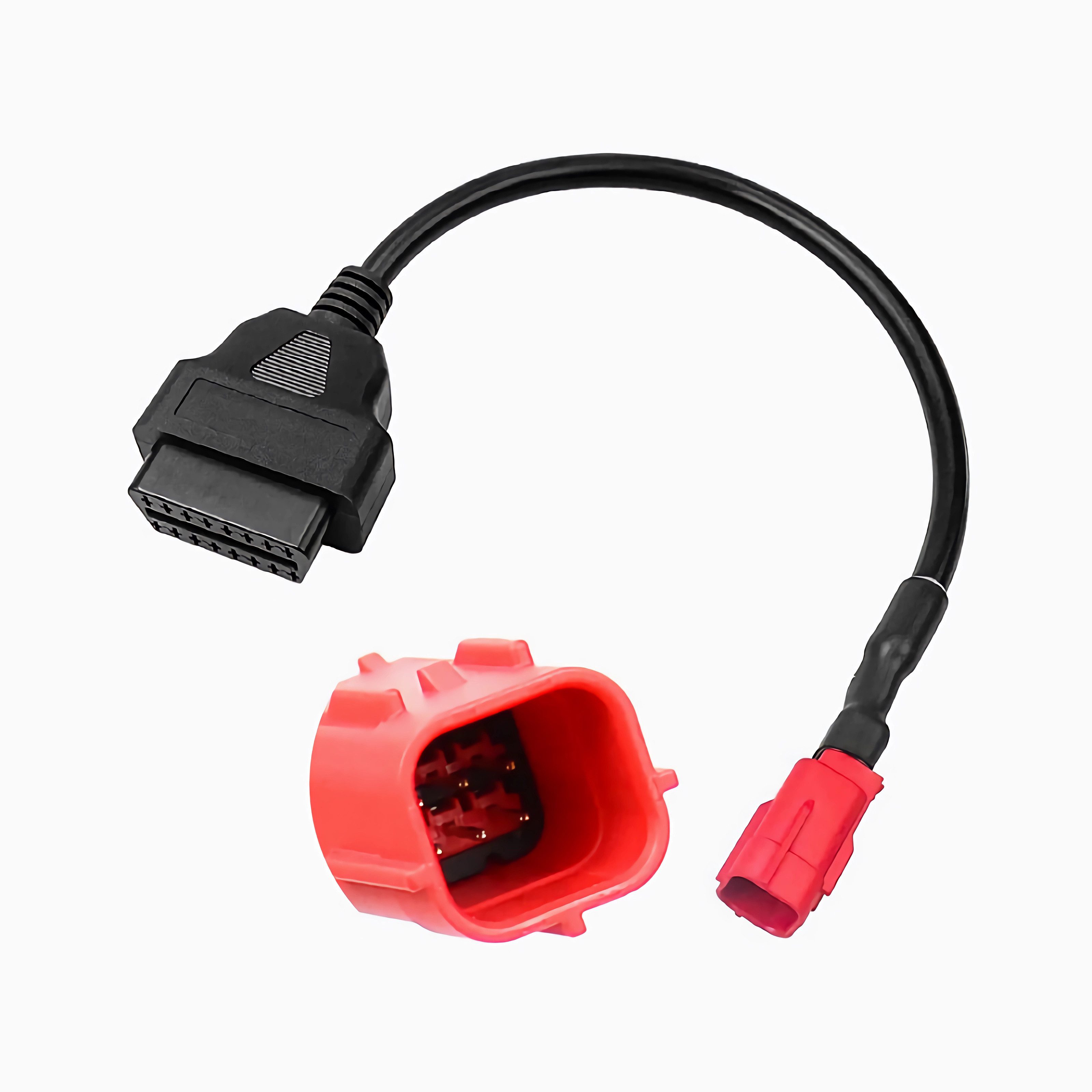 Bolwins P17 OBD zu OBD2 Adapter 6pin zu 16pin Diagnose für Honda Suzuki Yamaha Elektro-Kabel, OBD1 6-Pin Stecker für Honda, Suzuki, Yamaha, Ducati, Vespa, KTM, OBD2 16-Pin Normbuchse (33 cm), Plug & Play Adapterkabel für 6-Pin auf OBD2 Diagnose