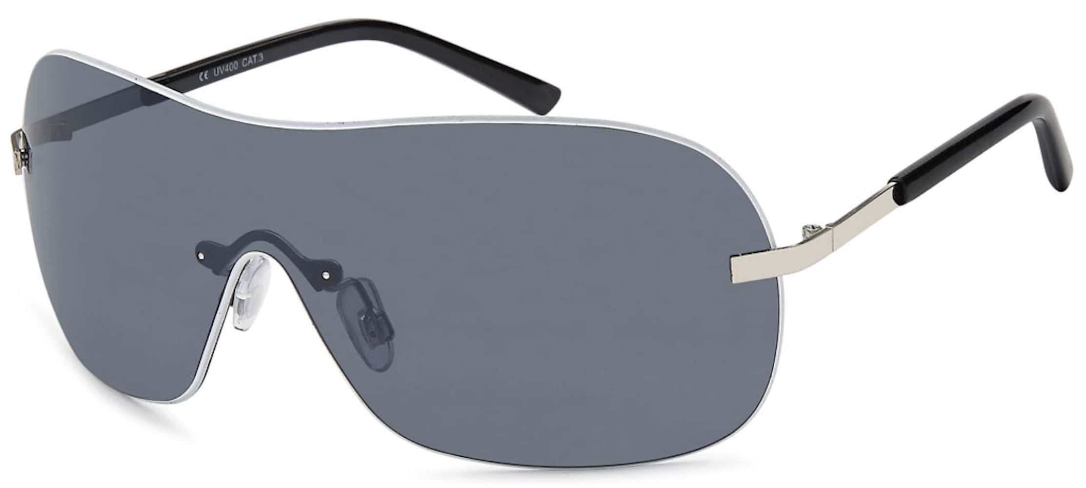 (Packung, schwarzen Damen Schwarz Monoscheiben mit Brille Eyewear Sonnen Silber Monoscheibensonnenbrille Linsen 1-St) BEZLIT