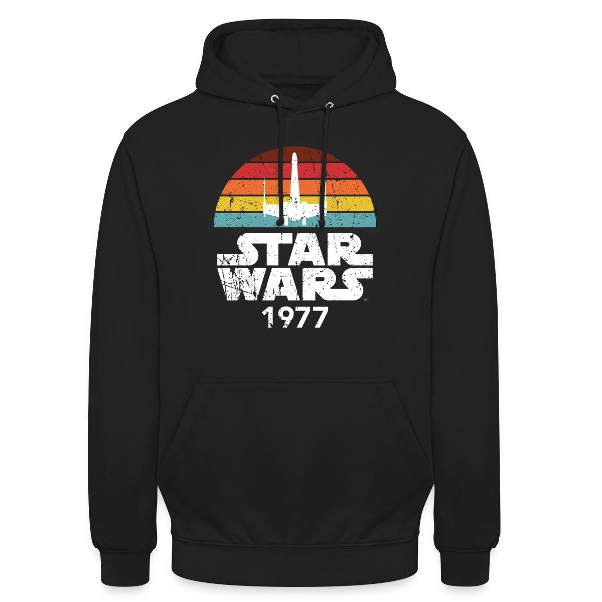 Spreadshirt Hoodie Star Wars Schriftzug 1977 Retro Unisex Hoodie (1-tlg)
