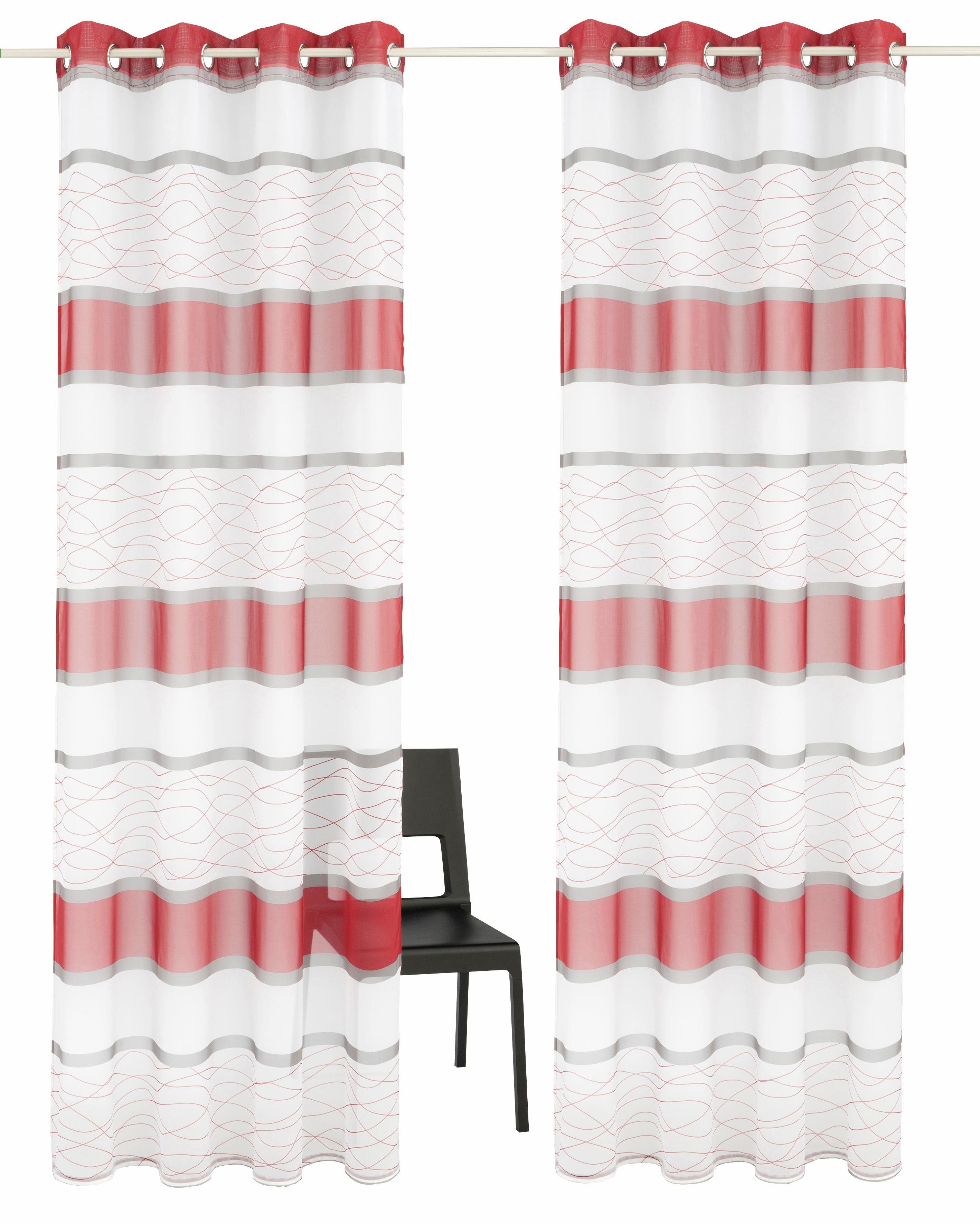 my home Gardine Jay (2 St), Ösen, transparent, Voile, Vorhang, 2-er Set, Fe günstig online kaufen