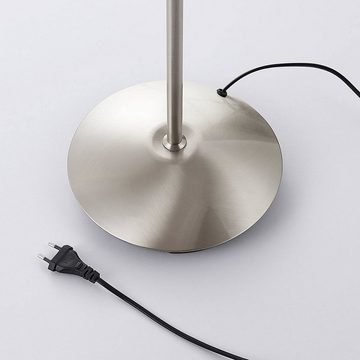 Lindby Stehlampe Gwendolin, Leuchtmittel nicht inklusive, Modern, Glas, Metall, weiß alabaster, nickel satiniert, 1 flammig