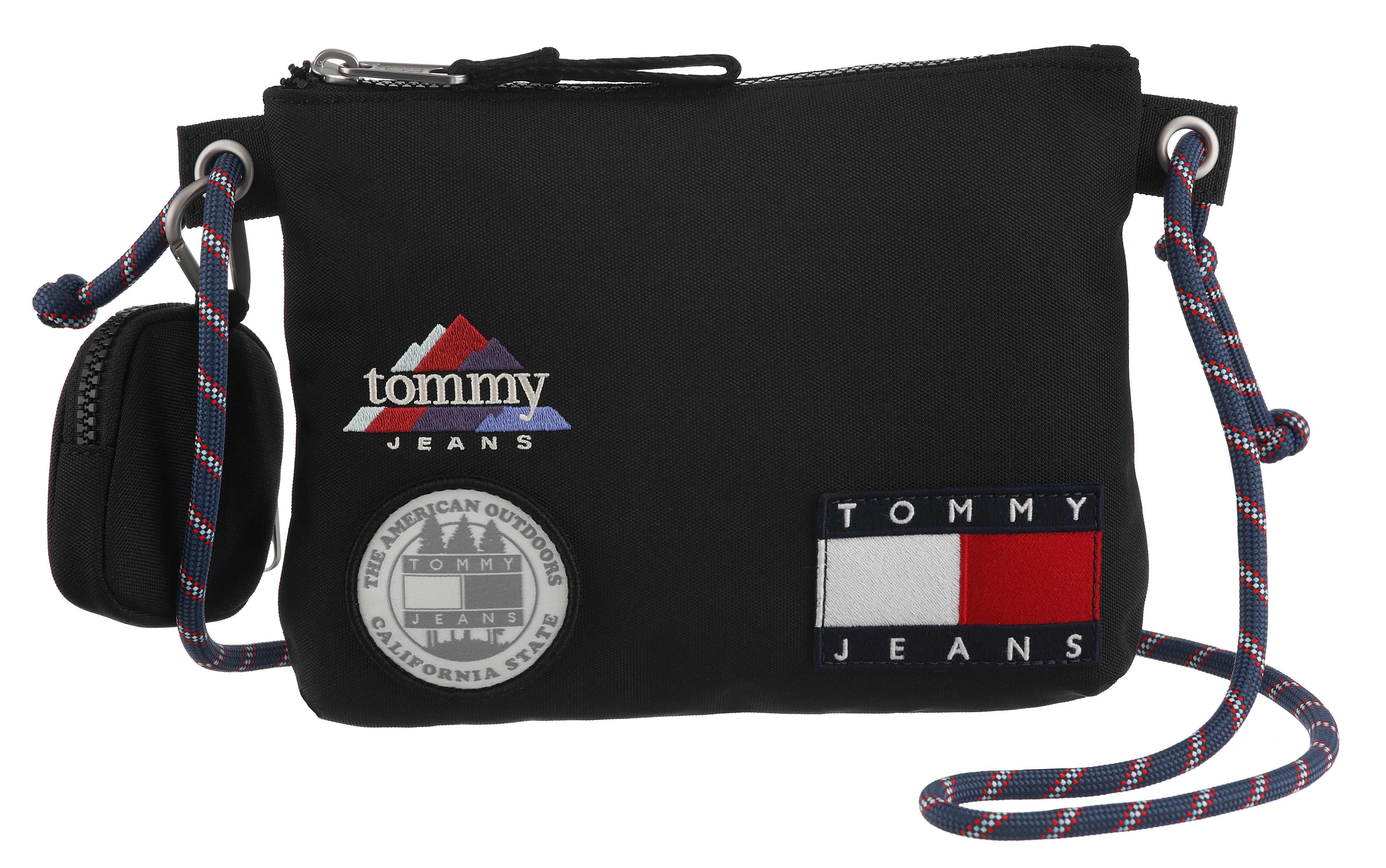 Tommy Jeans Umhängetasche TJM ARCHIVE TREK SACOCHE (2-tlg., Außentasche mit Reißverschluss), Damen Schultertasche, Tragetasche mit bunten Patches