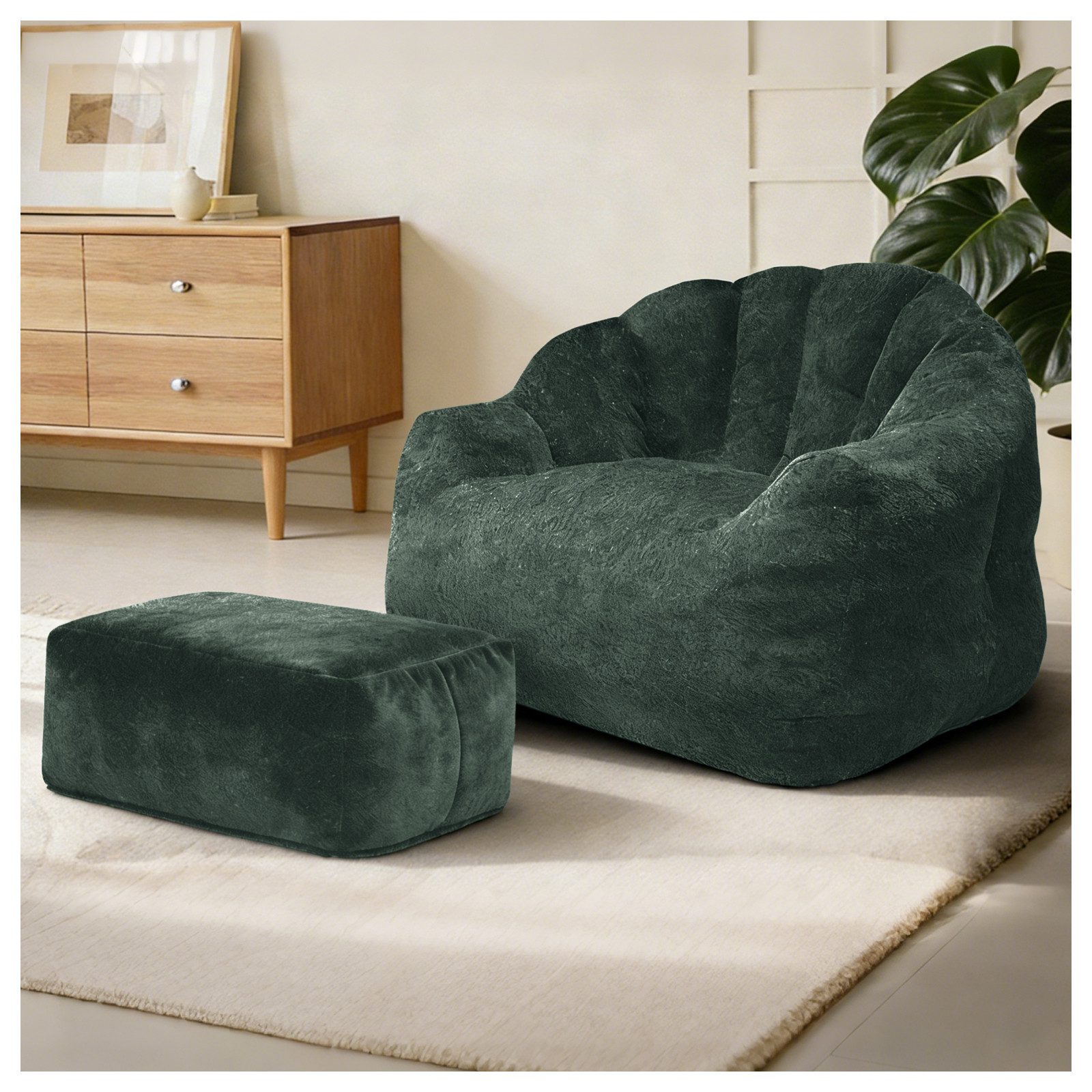 Odikalo Loungesofa Sofas wohnzimmer mit Schlaffunktion & Fußstütze, Bear Paw Single Sofa with Ottoman– Elevate Your Relaxation Space