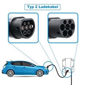 GLIESE 11kW Ladekabel Typ2 16A 5m Länge Autoladekabel, (500 cm)