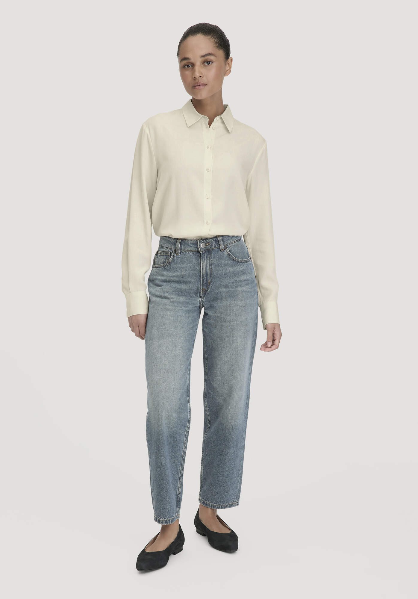 Hessnatur Bequeme Jeans ´High Rise Barrel Leg aus reinem Bio-Denim (1-tlg) günstig online kaufen