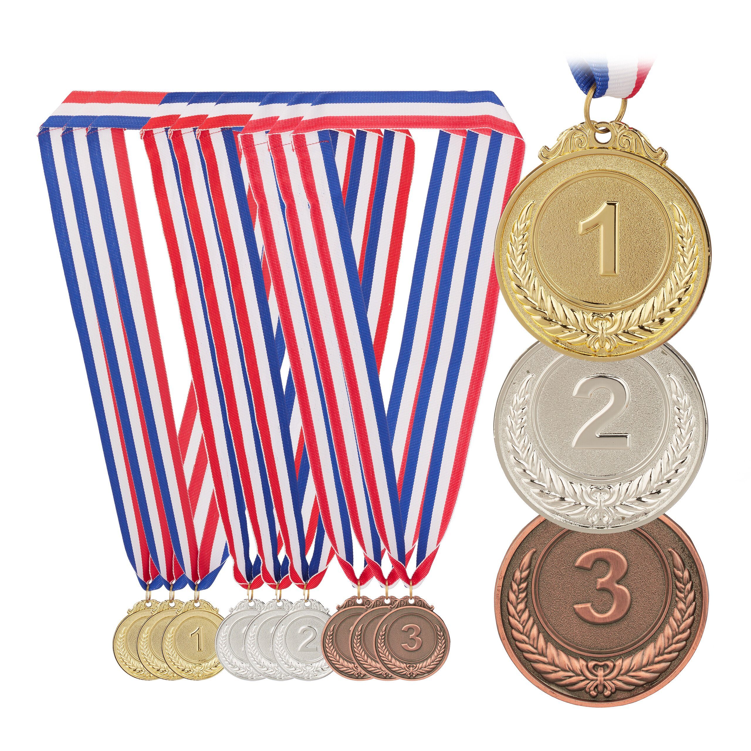 relaxdays Dekoobjekt 12er Set Medaille für Kinder