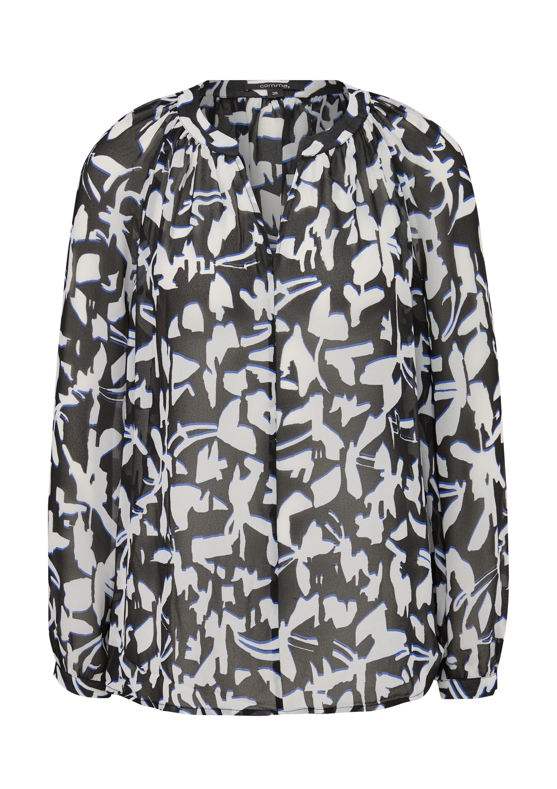 comma Langarmbluse Bluse Bluse aus Chiffon günstig online kaufen