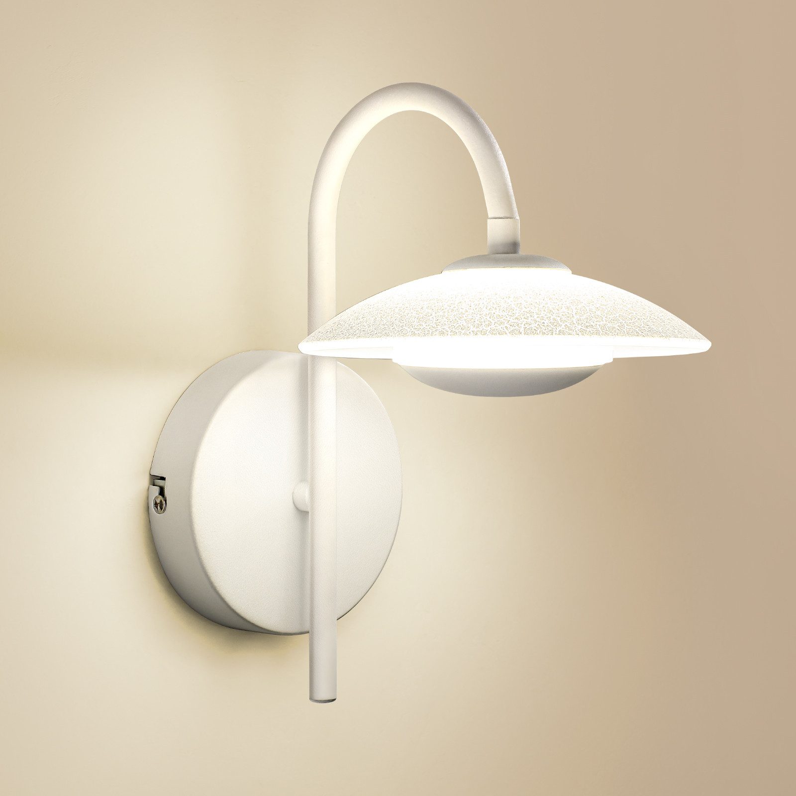 BlingBin LED Wandleuchte Innen, 6W 4500K Neutralweißes Licht Moderne Wandlampe, Ein/Aus-Schalter, LED fest integriert, Neutralweiß, Design aus weißem crackliertem Glas Wandbeleuchtung für Wohnzimmer