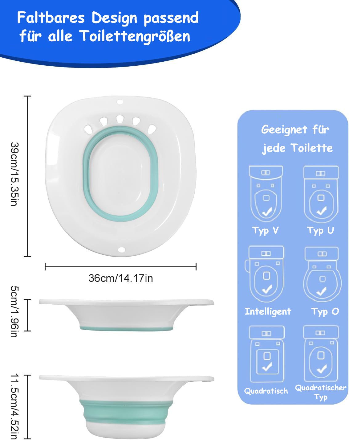 SinLaw Bidet-Einsatz Sitzbad mit Ablaufloch, klappbarer Toilettensitz, 1-tl günstig online kaufen