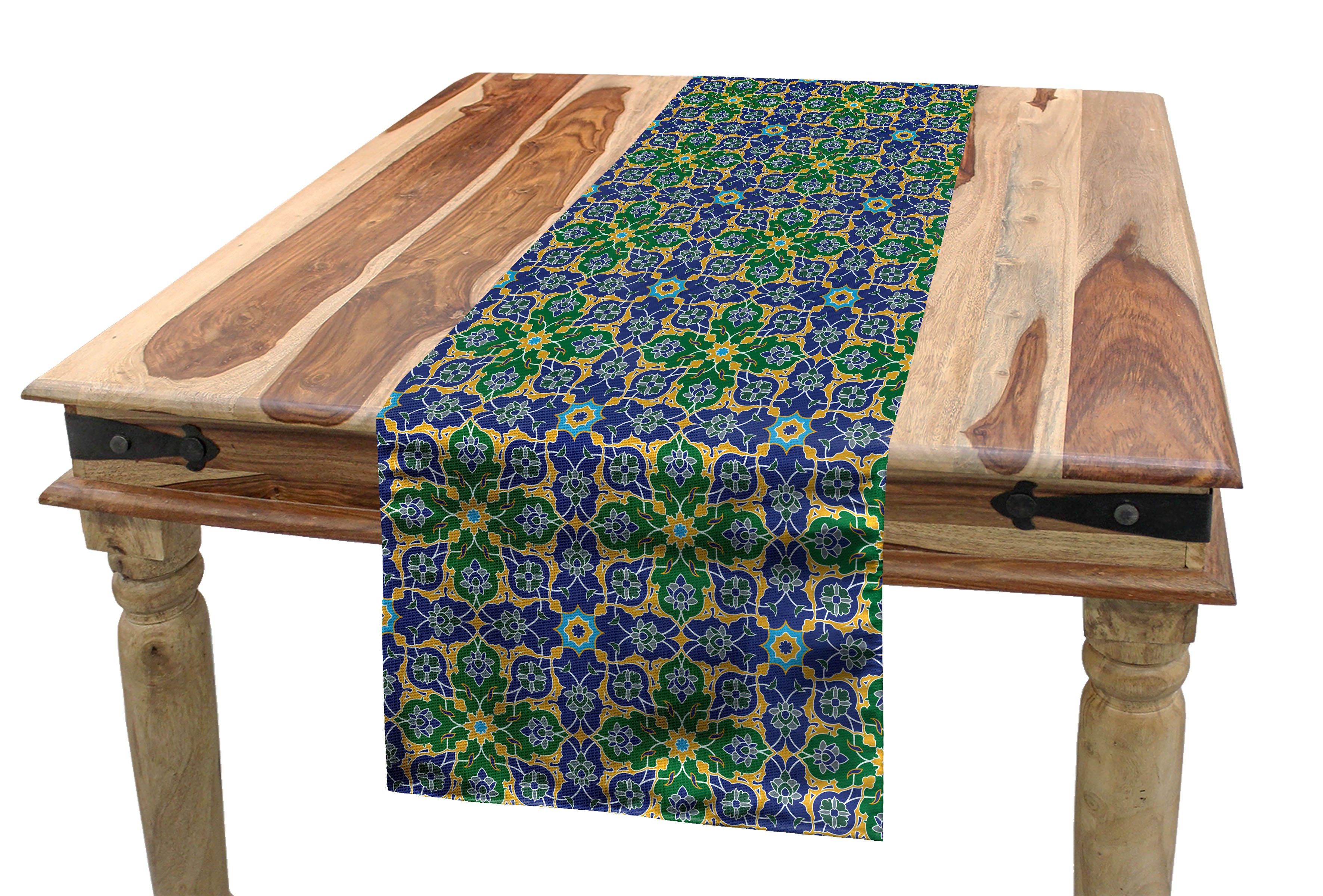 Abakuhaus Tischläufer Esszimmer Küche Rechteckiger Dekorativer Tischläufer, Ethnisch Oriental Damast