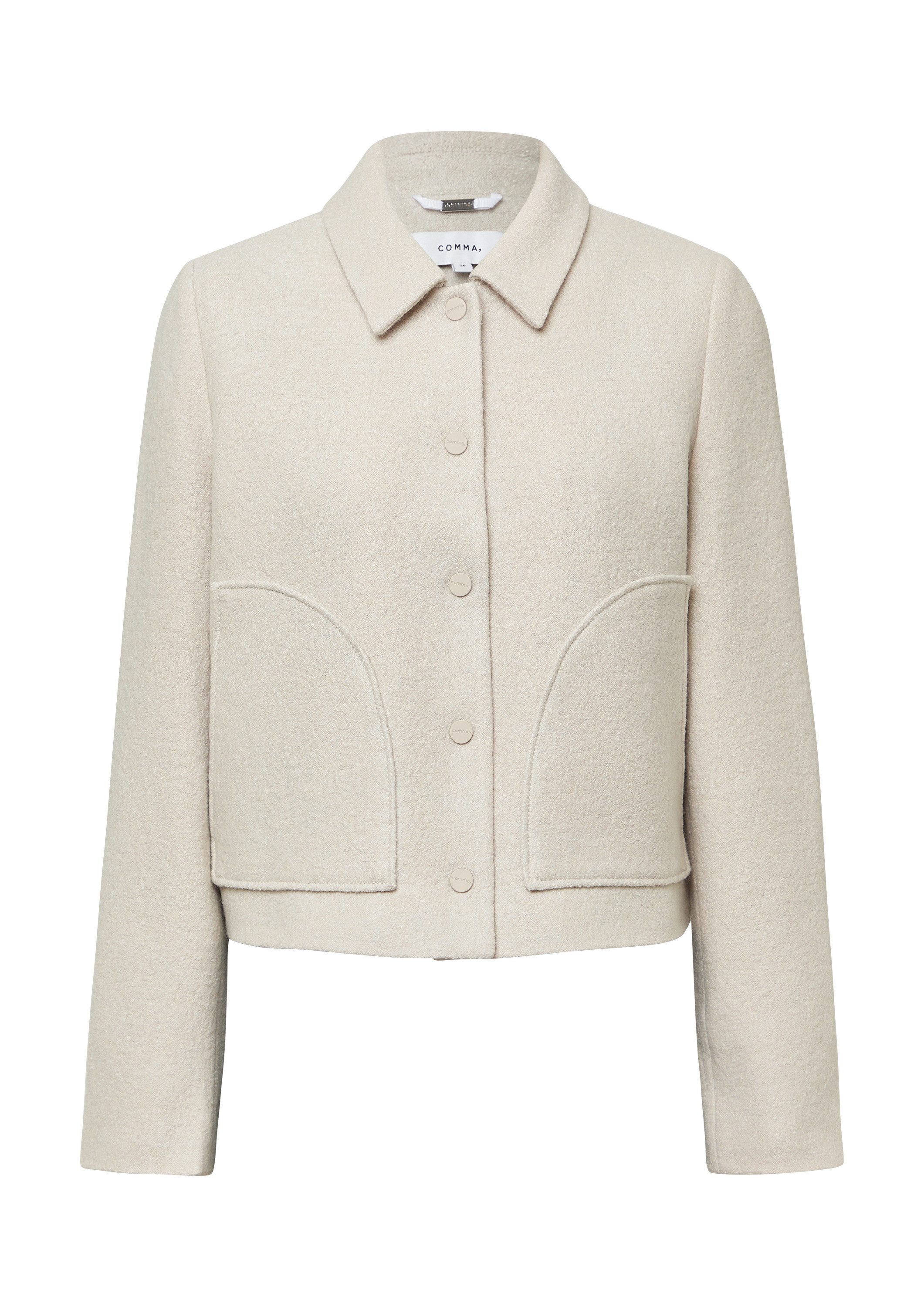 comma Funktionsjacke Indoor-Jacke Kurze Jacke aus Boiled Wool