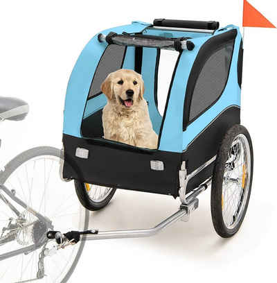 COSTWAY Fahrradhundeanhänger Hundebuggy Fahrradanhänger, klappbar bis 40kg