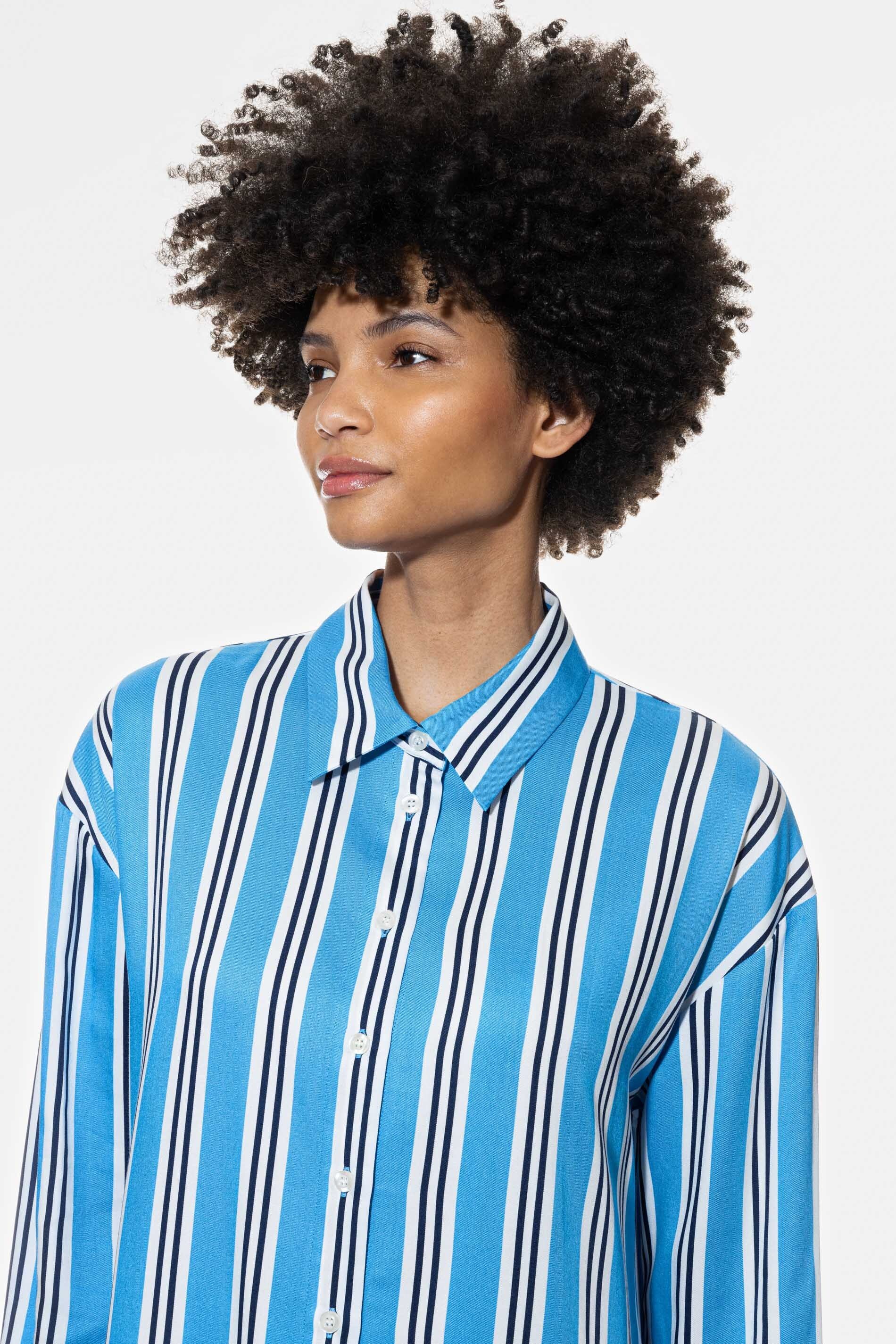 Mey Nachthemd Mey Damen Nachthemd langarm Streifen-Design (1-tlg)