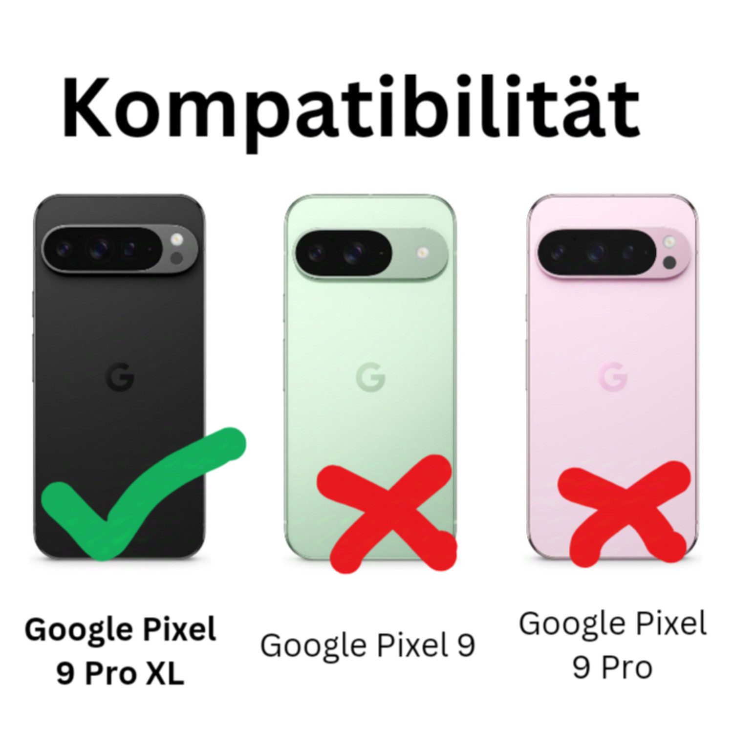 CLM-Tech Displayschutzglas 1X Schutzfolie für Google Pixel 9 Pro XL Panzerfolie 1X Kameraschutz für Google Pixel 9 Pro XL 6,8 Zoll, 2er Set Kameraglas Panzergla – Bild 2 von 5