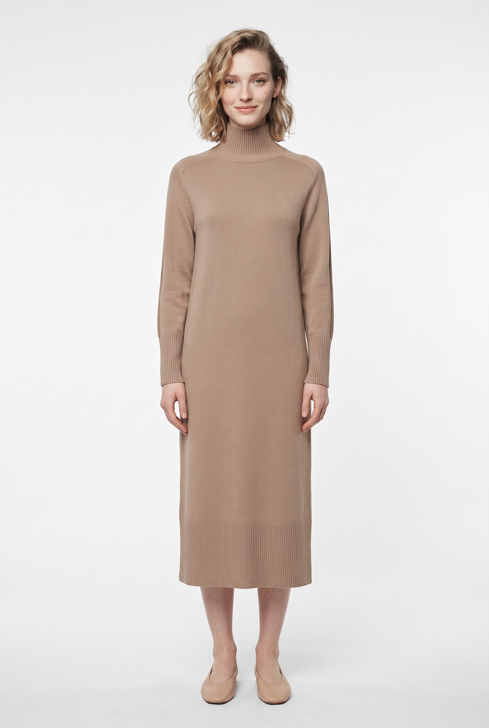 BOSS ORANGE Strickkleid Fagliatelle Premium Damenmode im weichen Wollmix