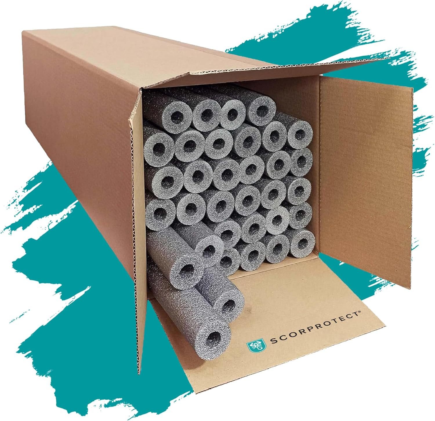 Scorprotect® Steinwolle Scorprotect® PE Rohrisolierung geschlitzt 1 m ganzer Karton Farbe grau