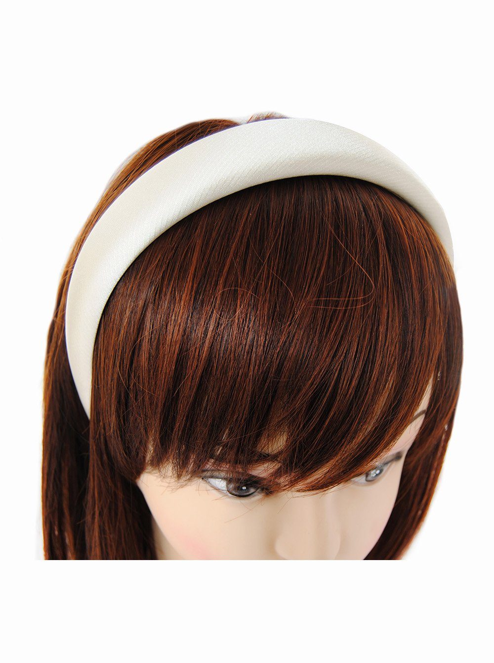 axy Haarreif Breiter Haarreif mit Stoff gepolstertes Metallicfarbe, Vintage Damen Haareifen in Metallic-Optik Haarband
