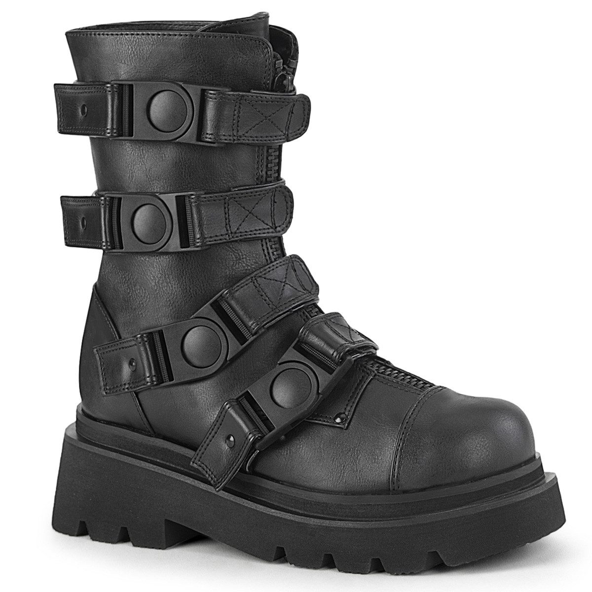 Sale RENEGADE-55 DemoniaCult Damen Plateaustiefel Schnellverschluss Sc High-Heel-Stiefel