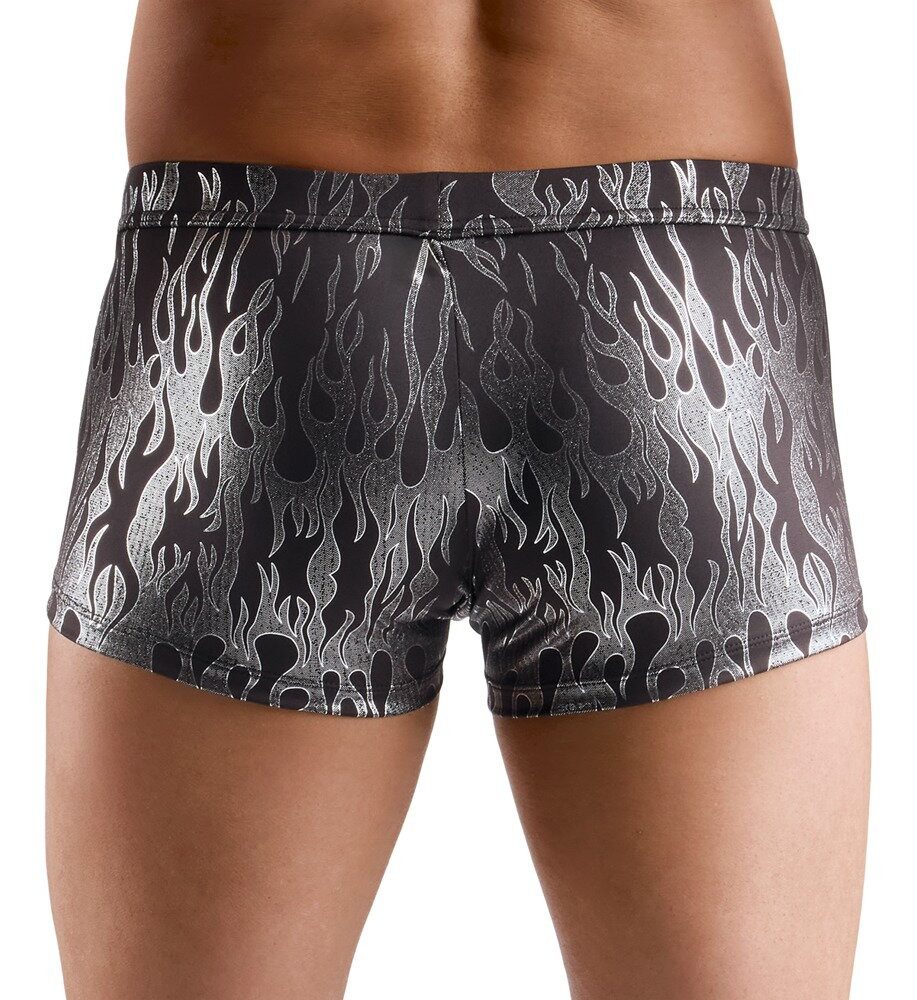 Svenjoyment Boxershorts Boxershorts mit Flammenmuster im Metallic-Design - silber (1-St) Weich & elastisch für hohen Tragekomfort
