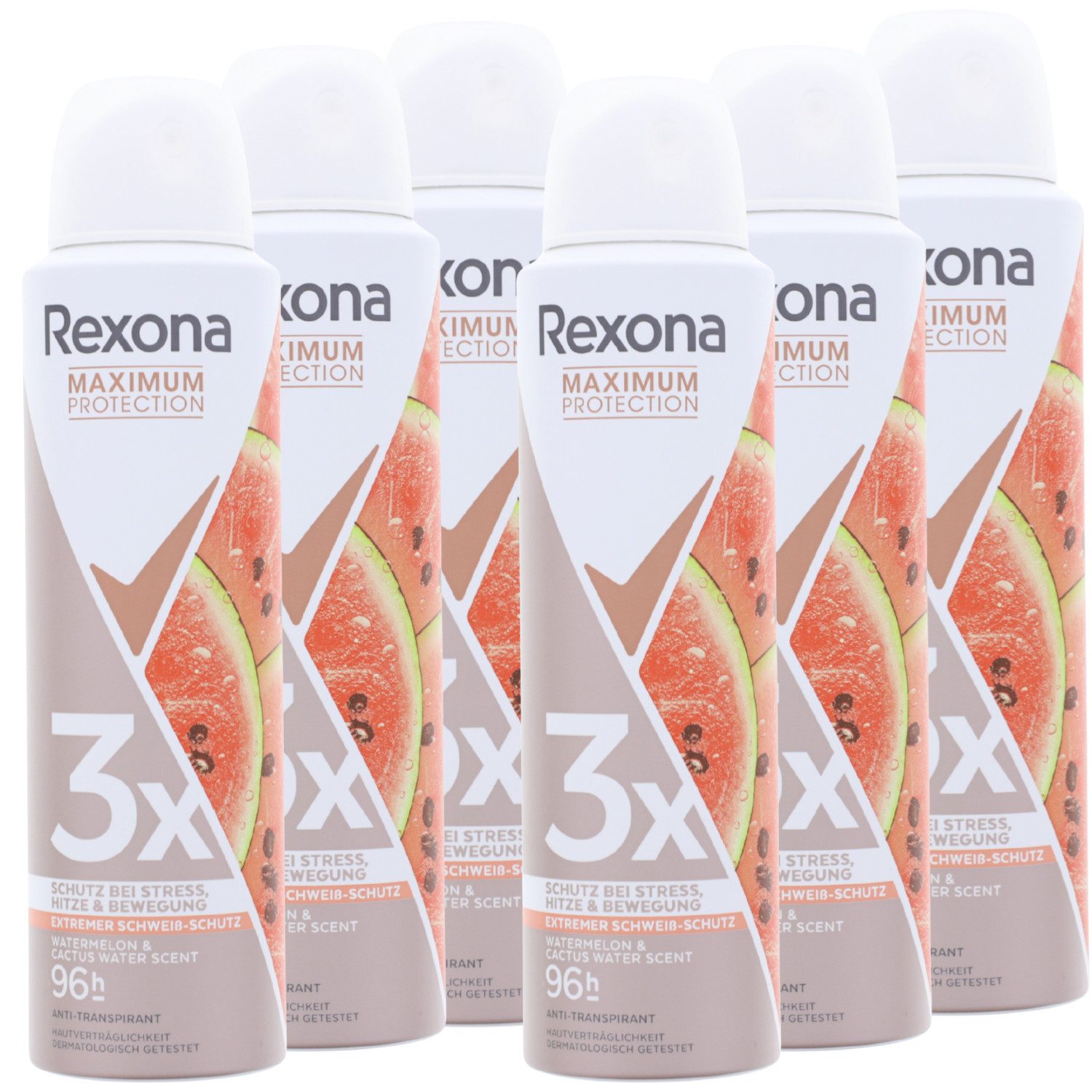 Rexona Bodyspray 6 x Rexona Maximum Protection Watermelon & Cactus Water Scent Anti Tra