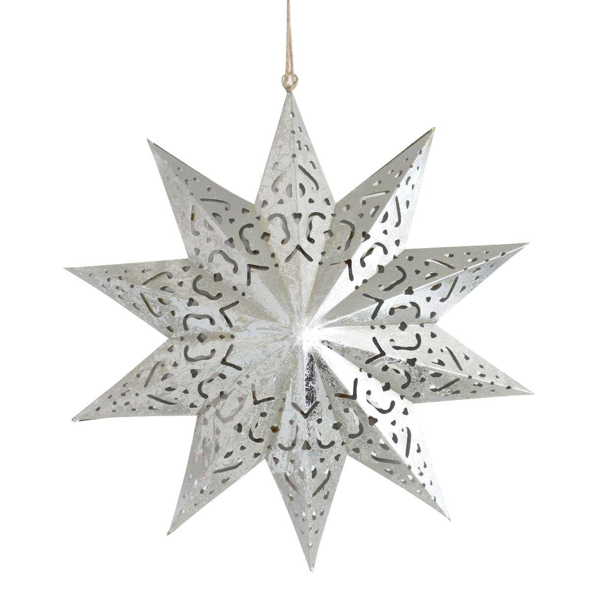 Christbaumschmuck 440s 3D Stern aus Blech, ca. 28 cm D