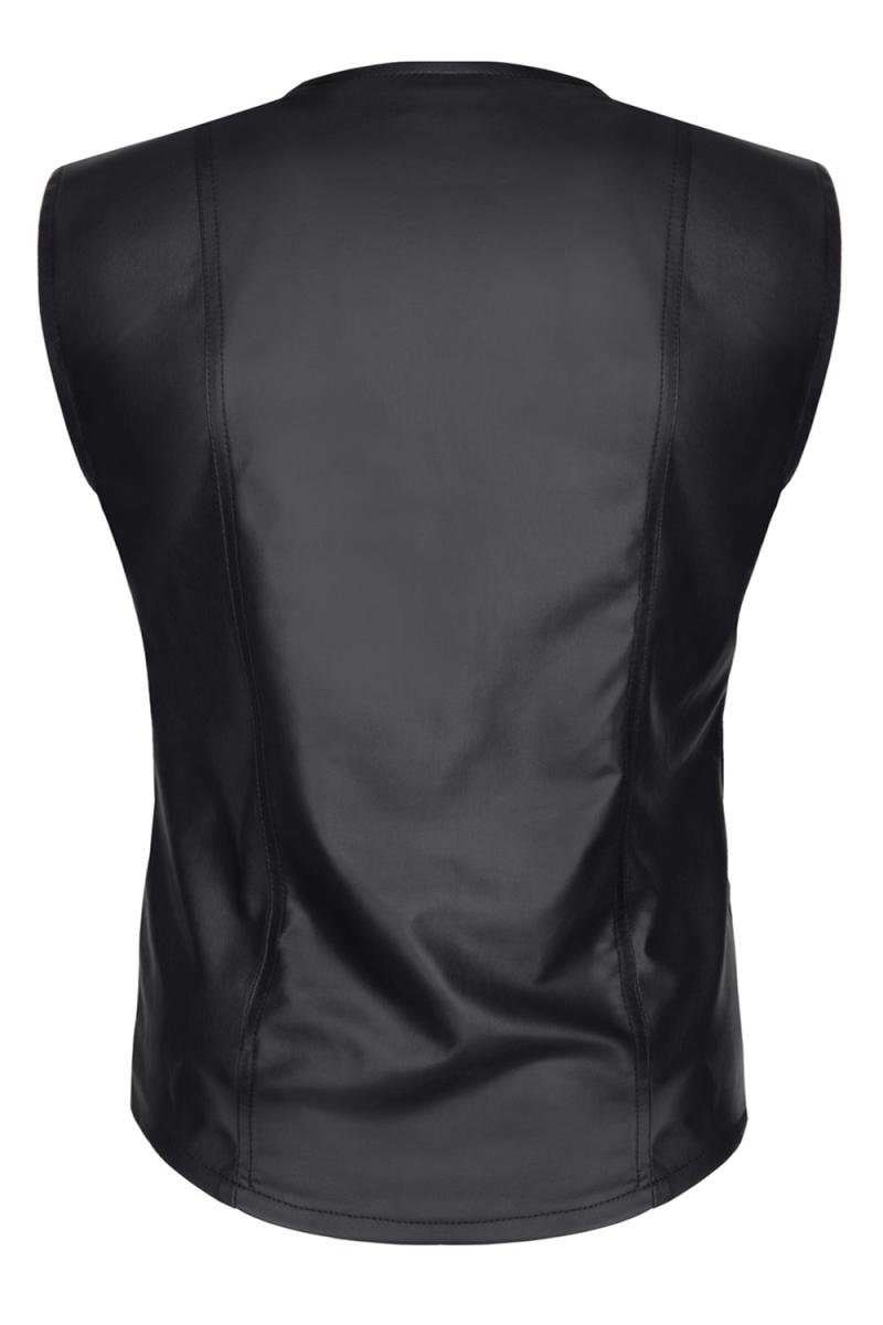 Regnes Fetish Planet Lederimitatweste Herren-Weste in schwarz - L – Bild 2 von 5